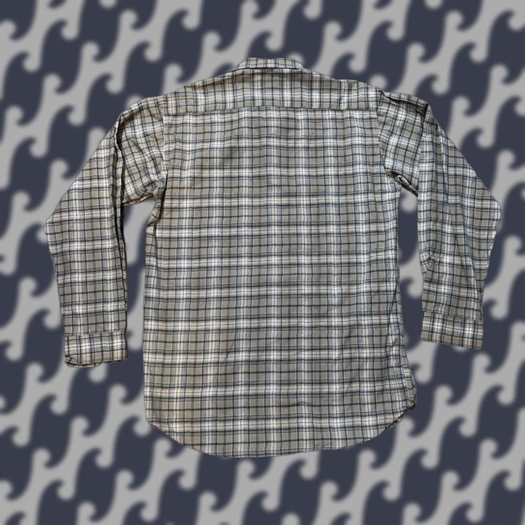 Vintage Williams Bay Plaid Oxford Flannel Shirt Button-Down Large Tall Tan Green Cream Cotton-Polyester Button-Up Mens Size US L / EU 52-54 / 3 - 1 Thumbnail