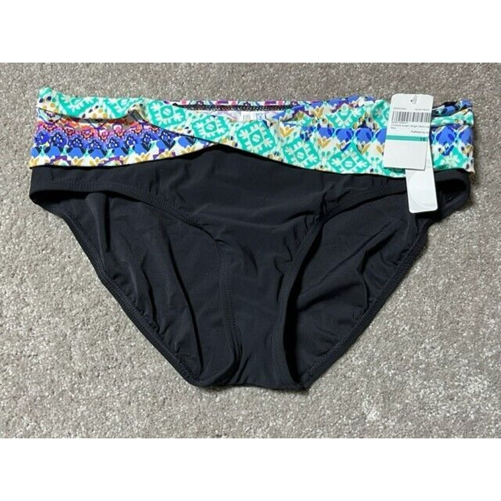 Other Christina Bikini Swim Bottom Womens 16 Aztec Fold Over Black Size XXL / US 16-18 / IT 52-54 - 1 Thumbnail