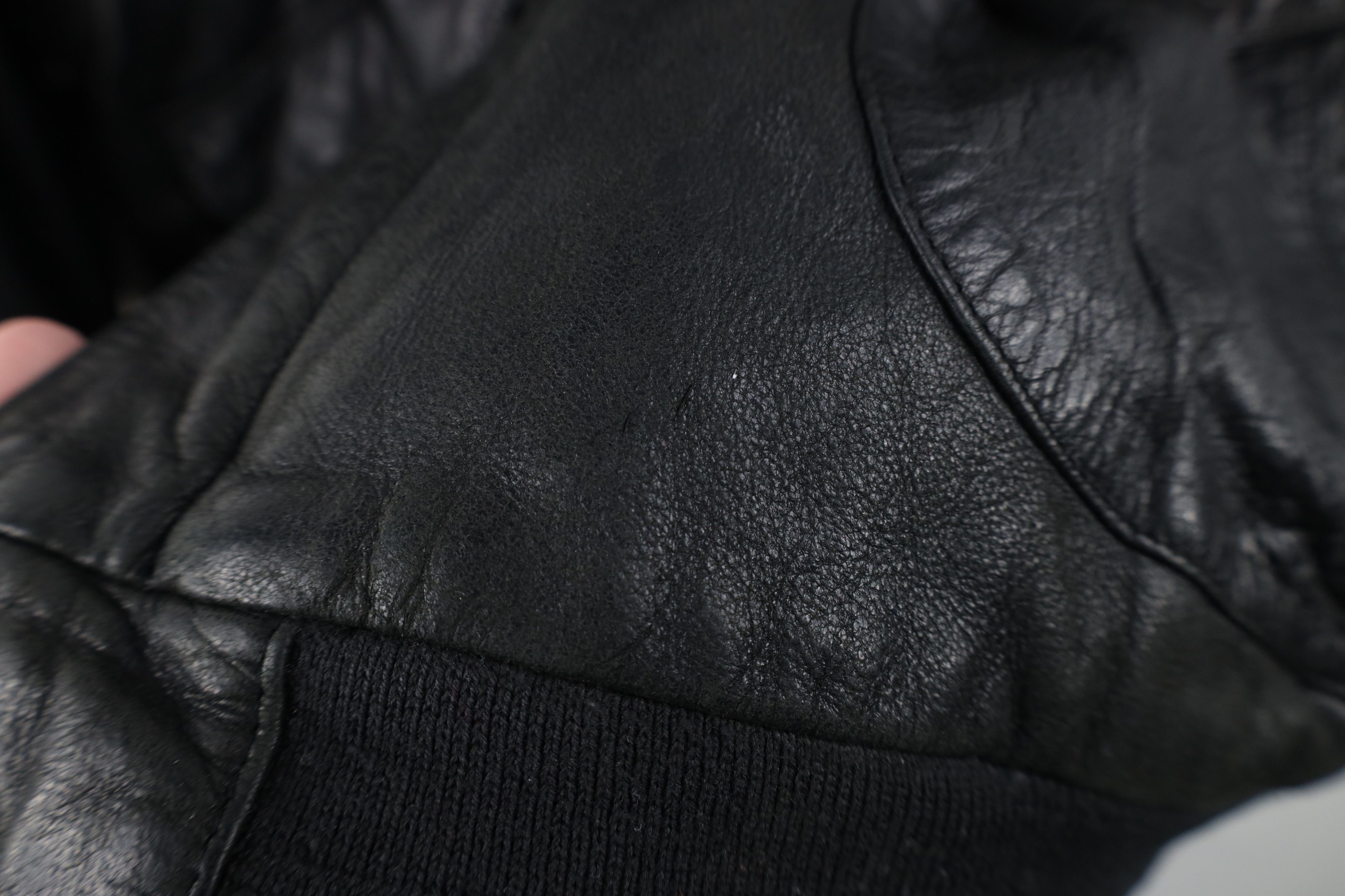 Vintage Vintage 90s Streetwear Leather Flight Bomber Jacket Black Size US L / EU 52-54 / 3 - 5 Thumbnail