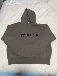 Fear of God Essentials Knit Hoodie Black Size Large FW20 Brand New