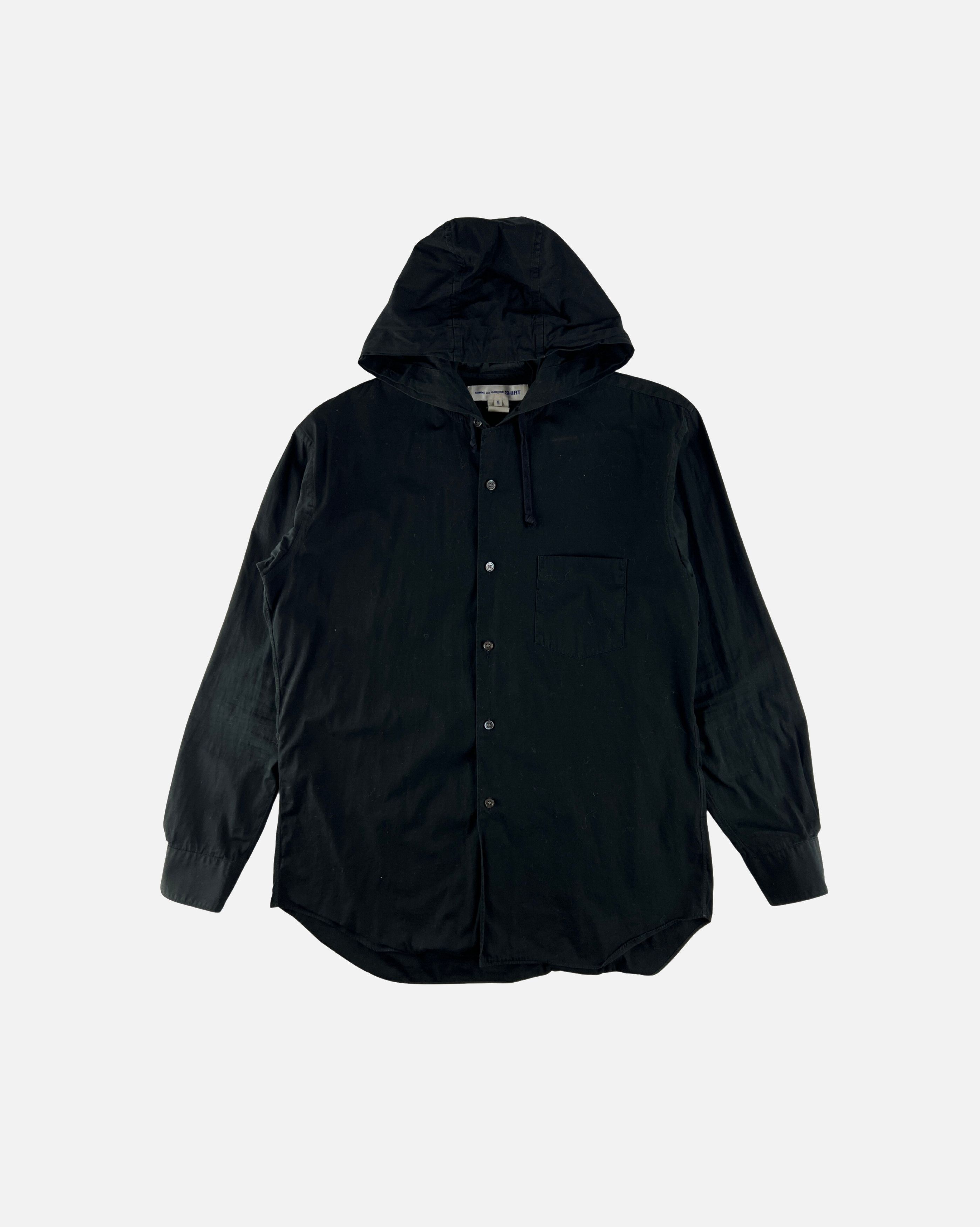 Comme des Garcons SHIRT Comme Des Garcons Shirt Black Hooded Shirt Size US M / EU 48-50 / 2 - 1 Thumbnail