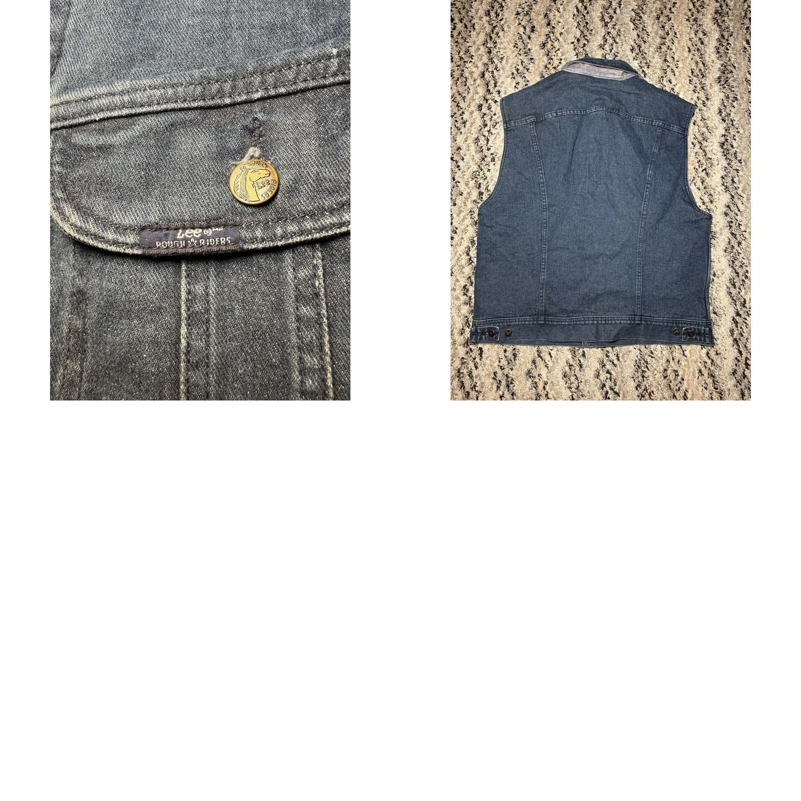 Lee 90s Lee Denim Trucker Vest - Mens Large, Lined, Vintage Size US L / EU 52-54 / 3 - 8 Thumbnail