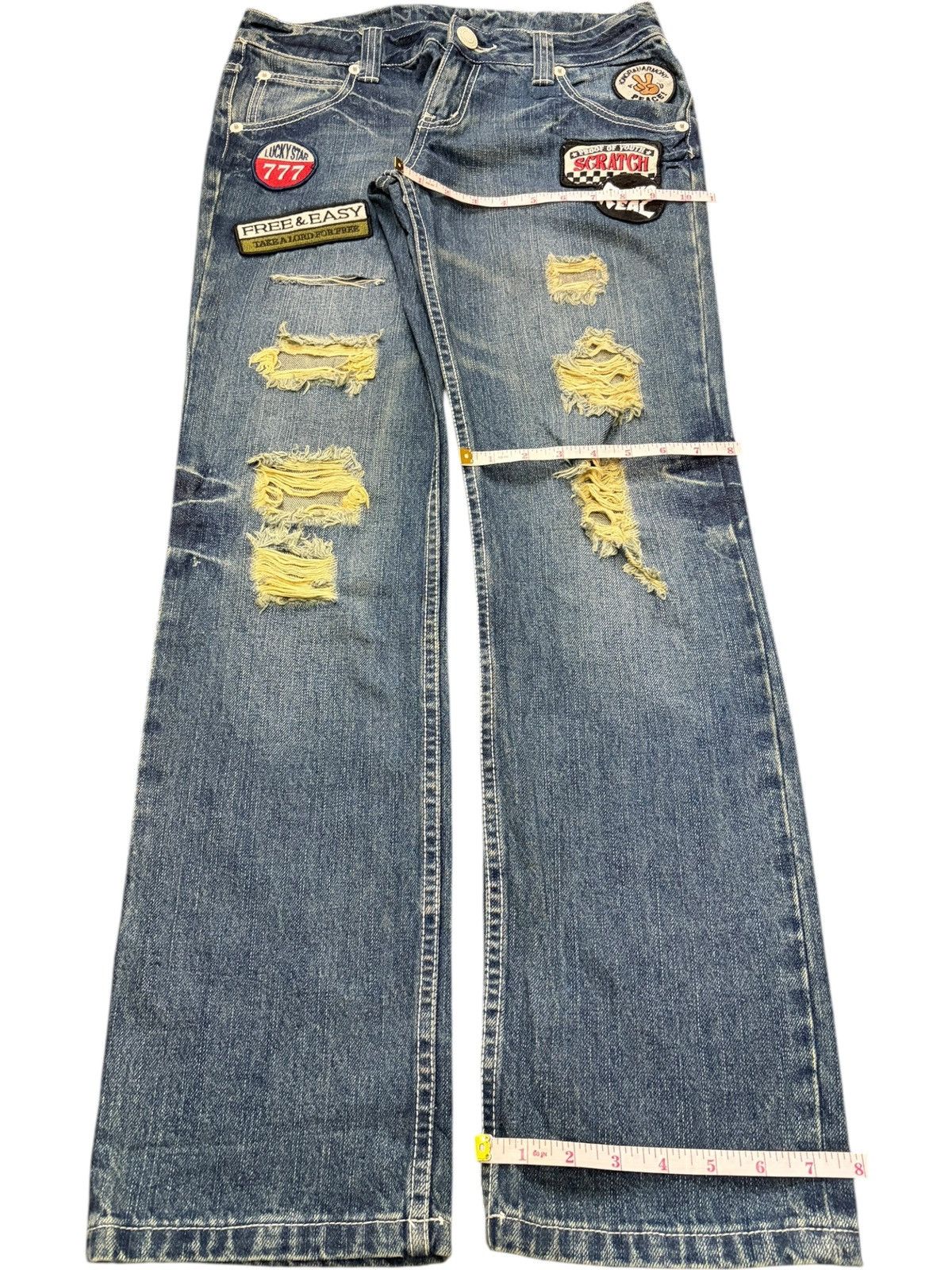 Ksubi Vintage Japanese Brand Rusty Wash Patch Distress Jeans Size 31" - 8 Thumbnail