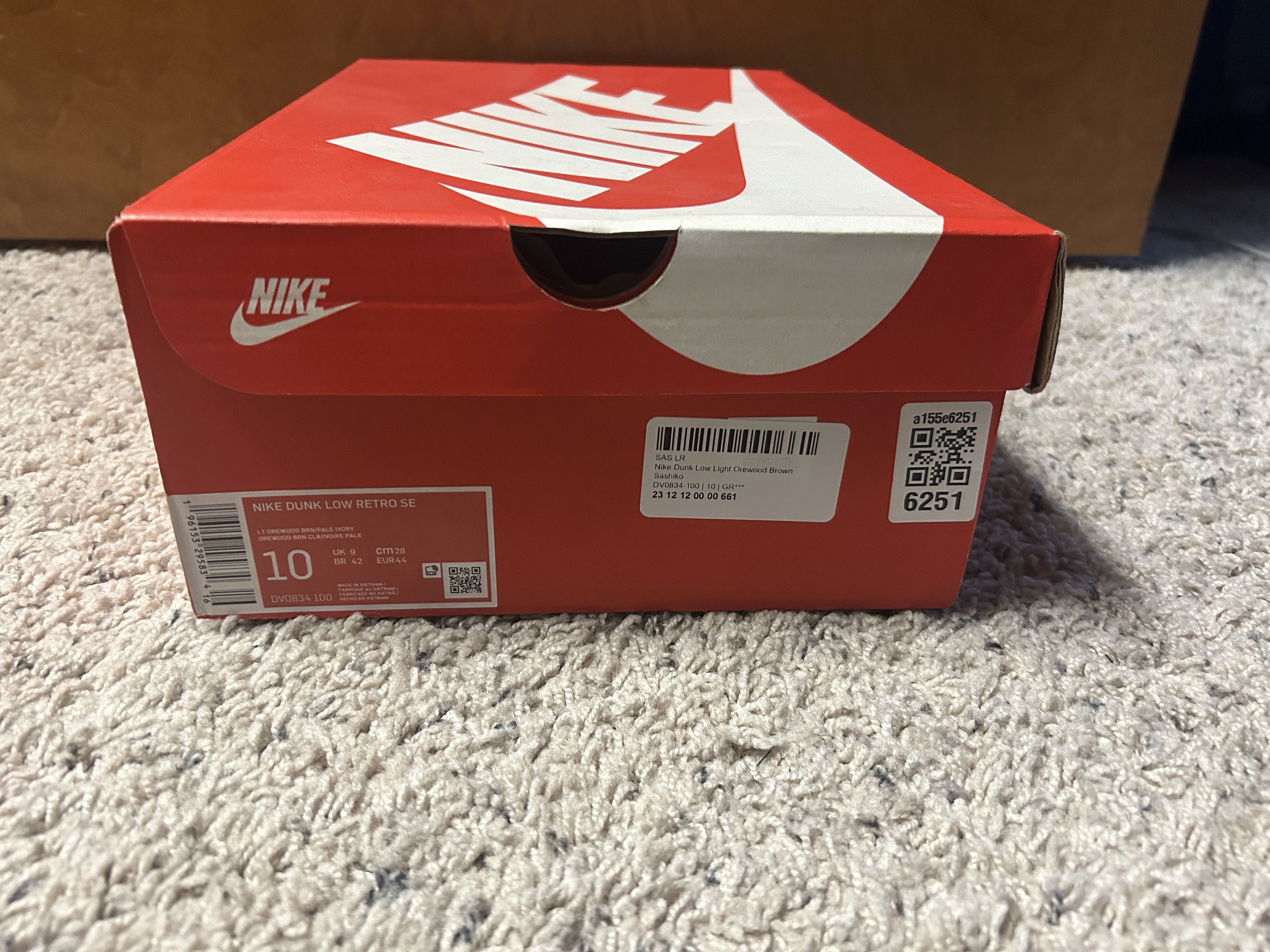 Nike Dunk Low Sashiko Denim Light Orewood Brown White Canvas Size US 10 / EU 43 - 13 Thumbnail