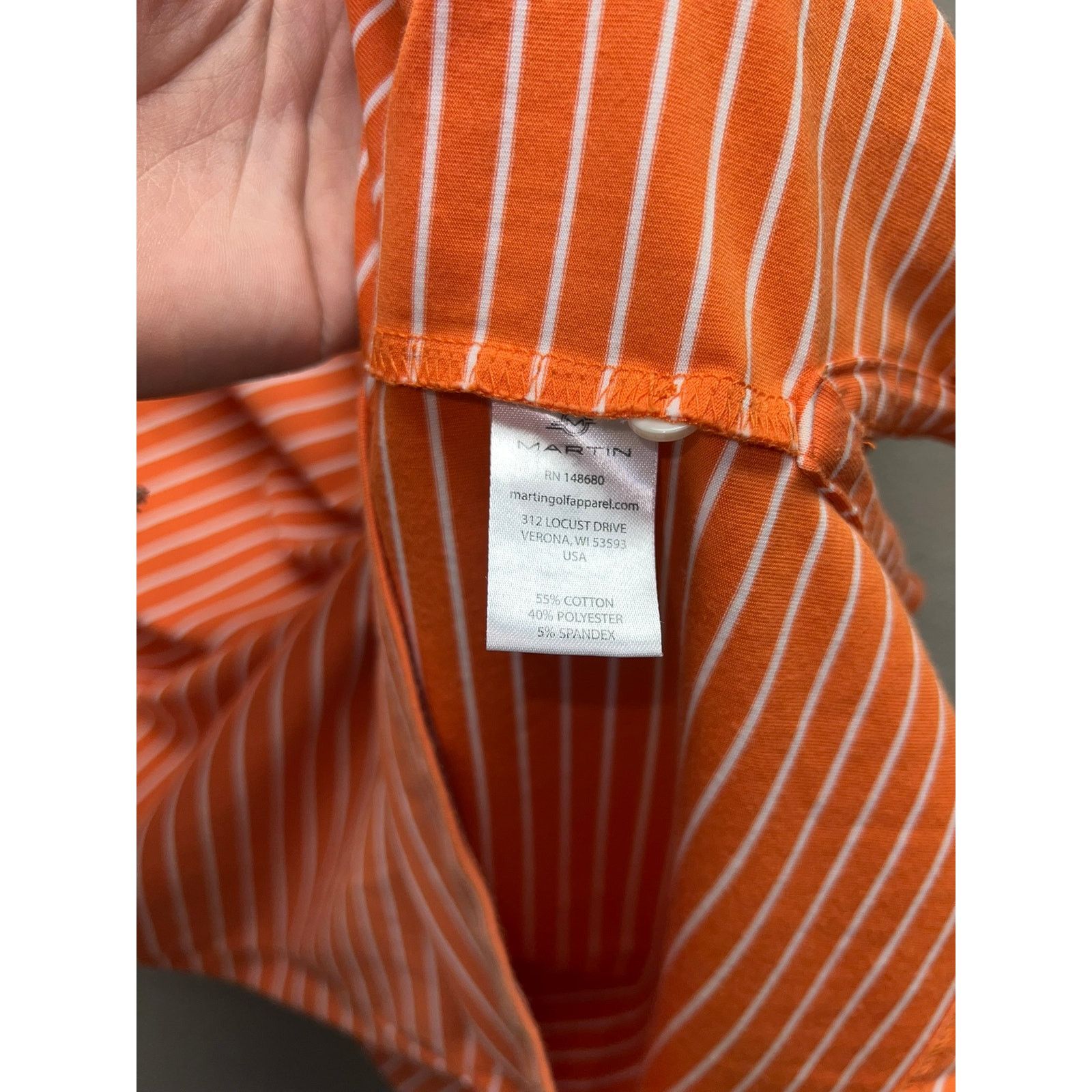 Vintage Vintage Martin Polo Shirt Orange Striped Golf SS Eagle M Size US M / EU 48-50 / 2 - 7 Thumbnail
