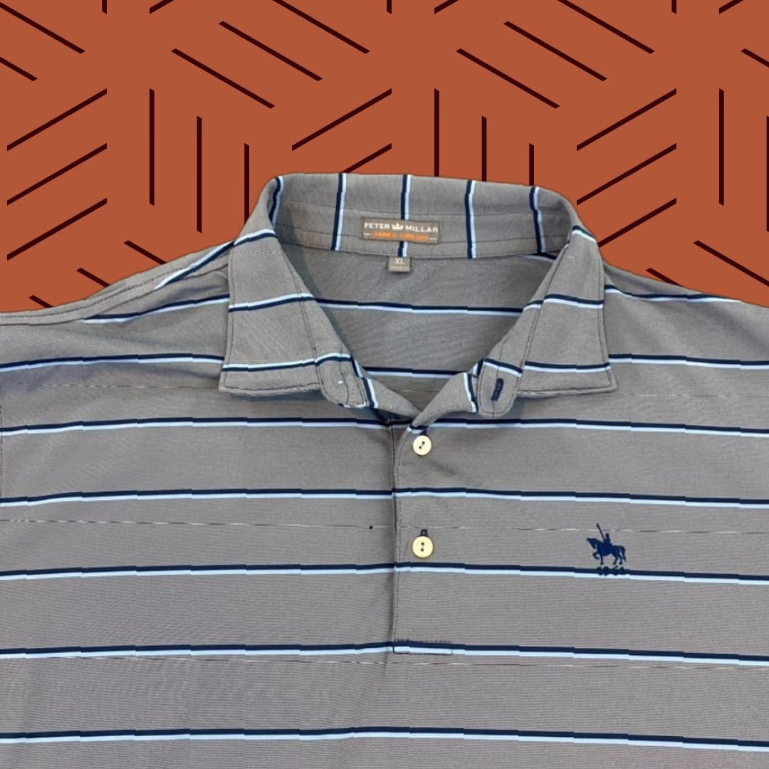 Peter Millar Peter Millar Summer Comfort Polo Men Medium Gray Golf Shirt S/S Shirt Mens Golf Shirt Shirt Size US M / EU 48-50 / 2 - 1 Thumbnail