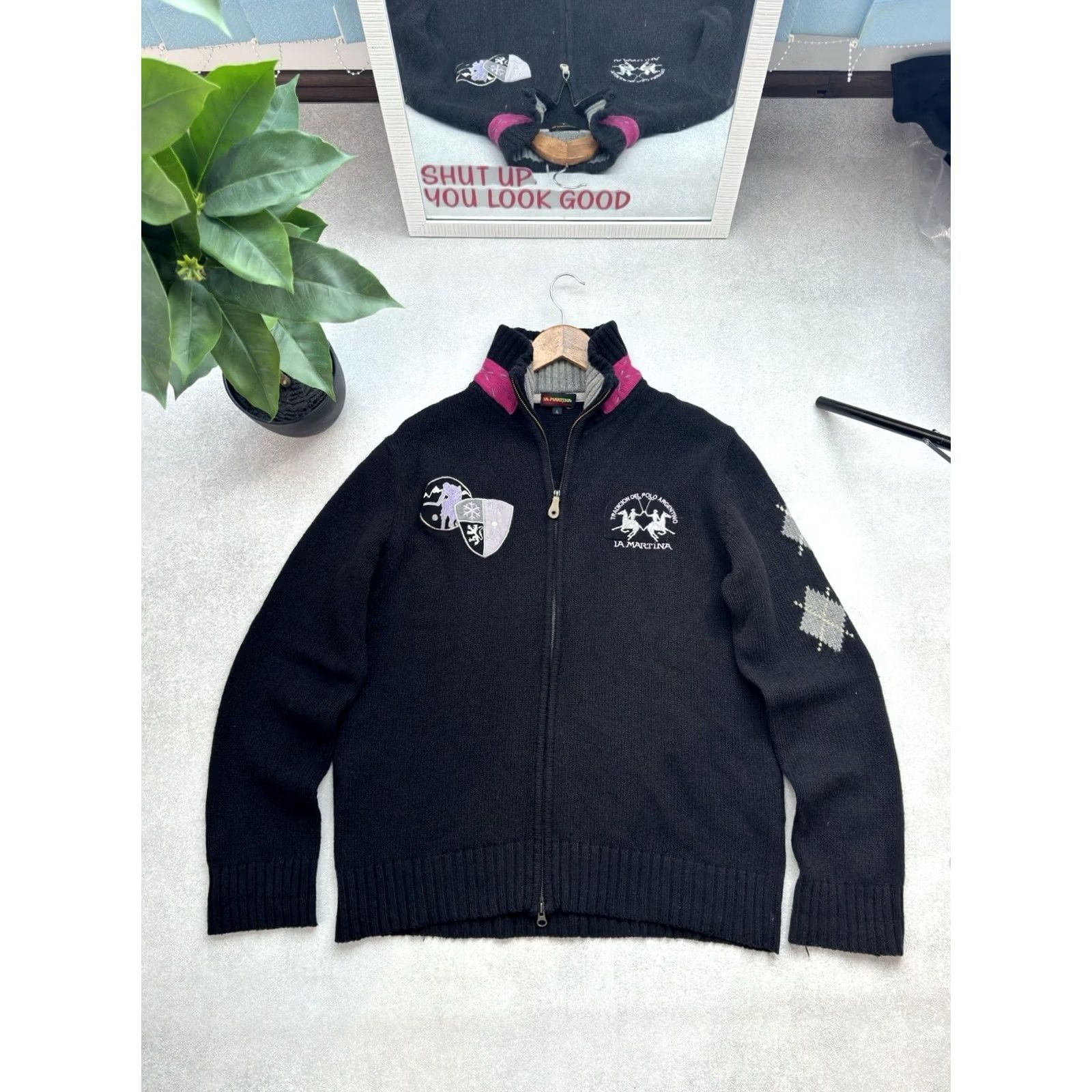 La Martina VINTAGE LA MARTINA Wool Sweater Full Zip Navy Blue Men’s L Pullover Size L Knit 90s Streetwear Designer Cable Navy Blue Size US L / EU 52-54 / 3 - 2 Thumbnail