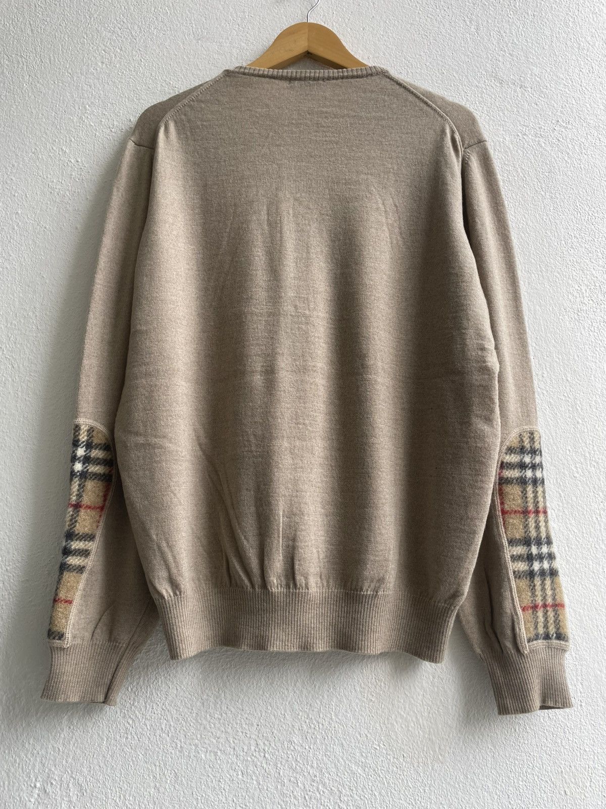 Burberry Burberry London Wool Sweater With Elbow Patches Nova Check Size US XL / EU 56 / 4 - 8 Thumbnail