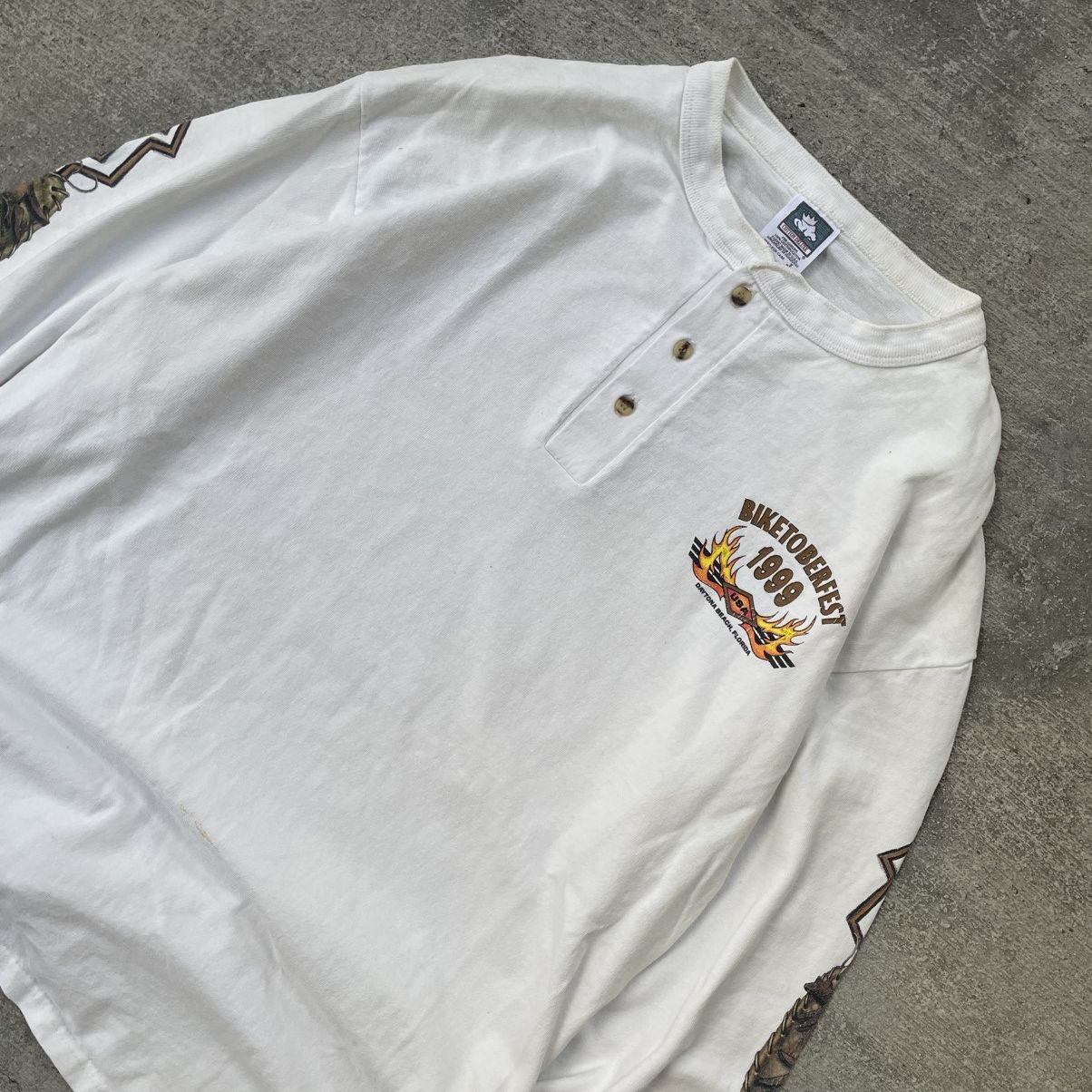 Vintage Vintage 1999 Biketoberfest Native American Wolf Longsleeve Size US L / EU 52-54 / 3 - 5 Thumbnail