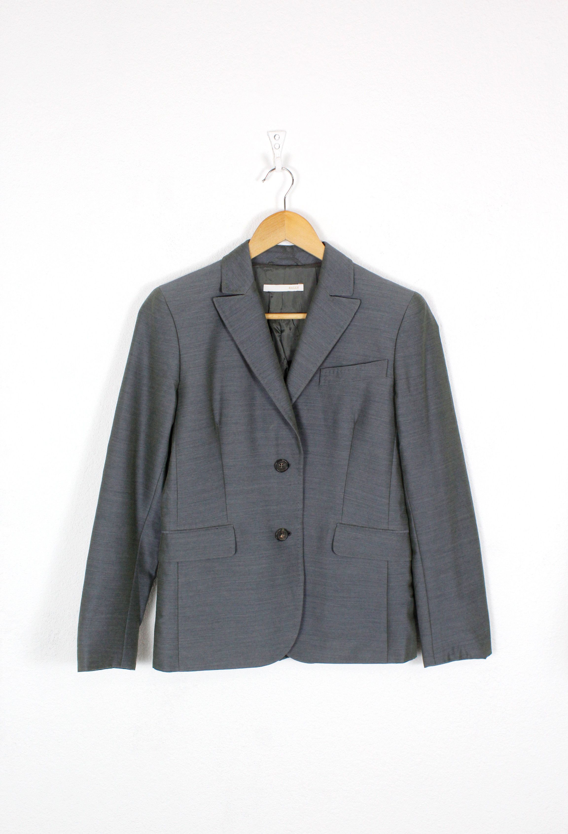 Bally Womens Bally Italy Gray Wool Blazer Jacket 38 size Size XS / US 0-2 / IT 36-38 - 1 Thumbnail