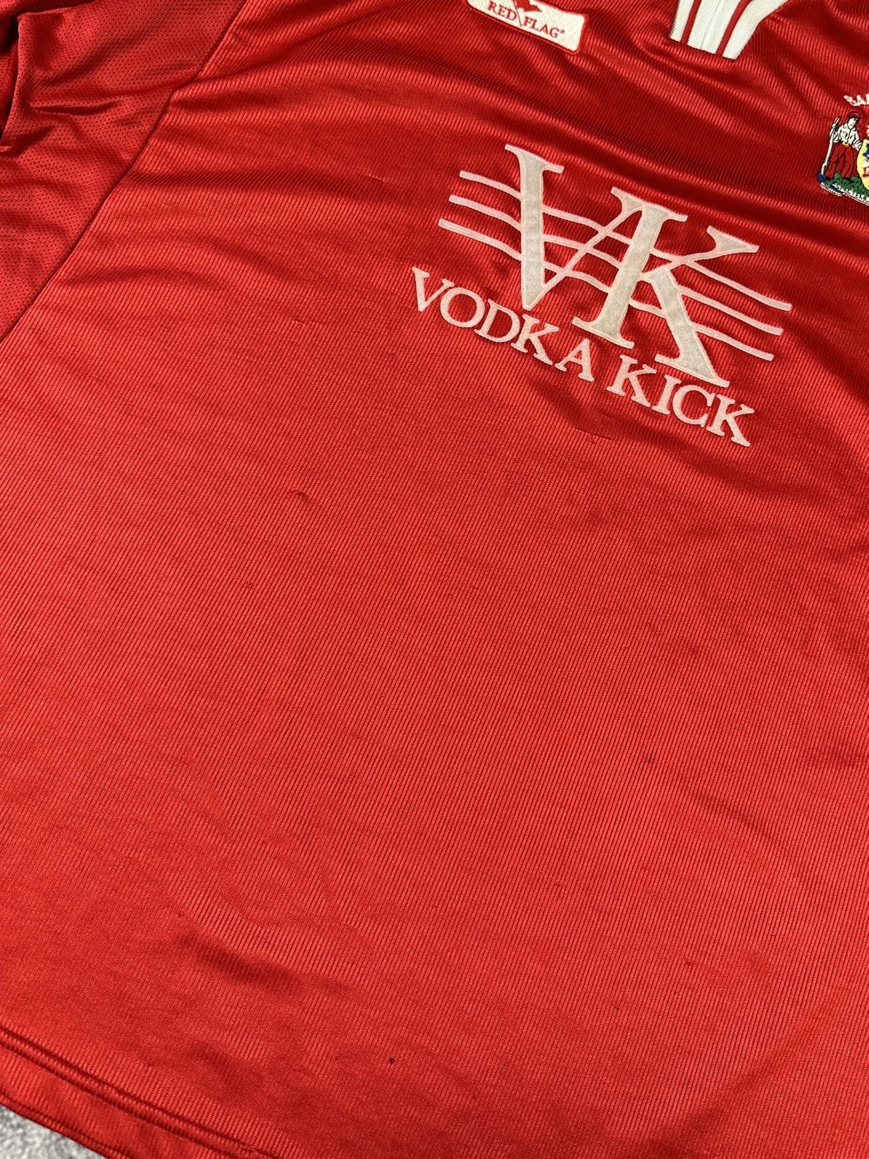 Vintage Vintage Red Flag Barnsley FC Vodka Kick Soccer Jersey Rare Size US XXL / EU 58 / 5 - 4 Thumbnail