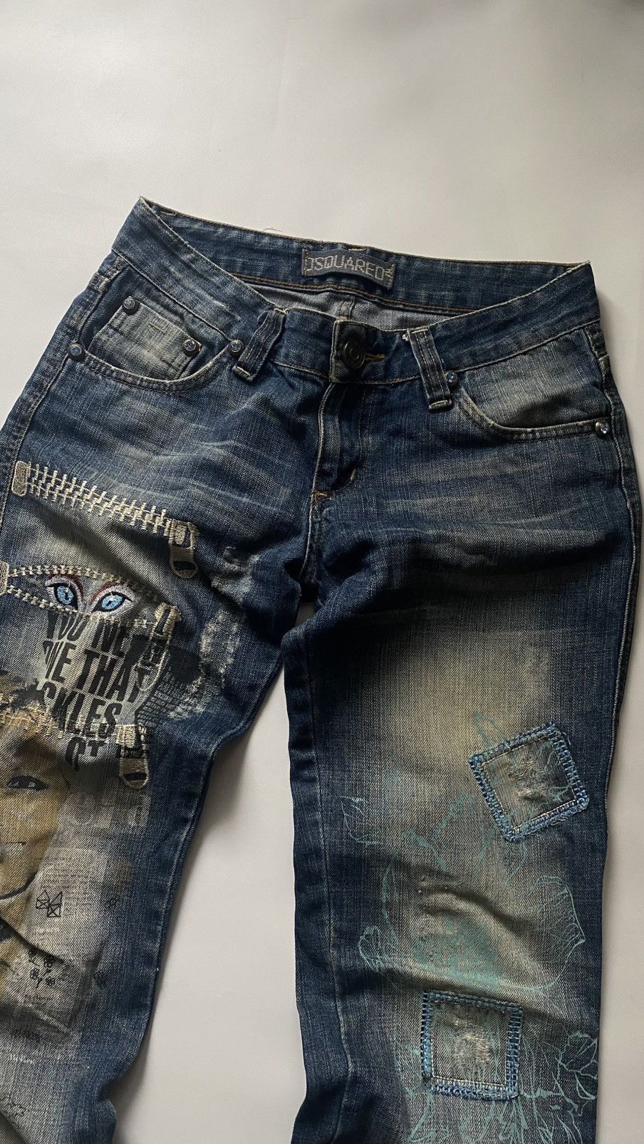 Dsquared2 Vintage Dsquared2 Y2k Flared bootcut Denim Jeans Embroidery Size 29" - 3 Thumbnail