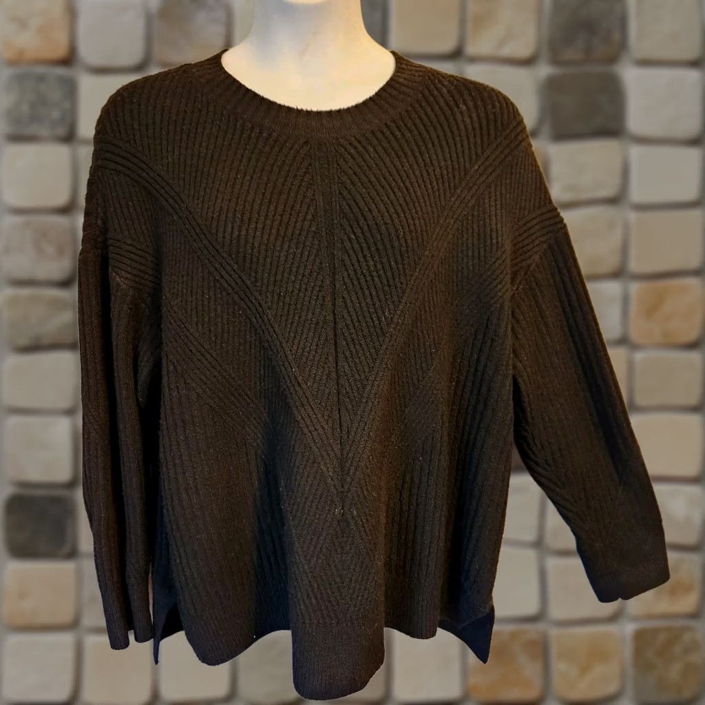 Vintage Simply Vera Vera Wang Sweater Solid Black Ribbed Knit 2X XXL Womens Size XXL / US 16-18 / IT 52-54 - 1 Thumbnail
