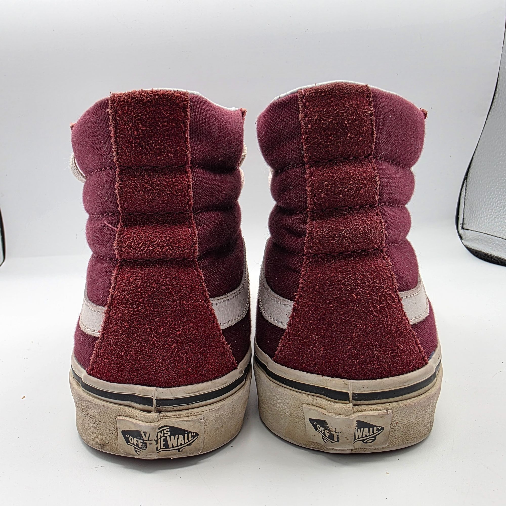 Vans Vans Sk8 Hi Womens Size 9.5 Maroon White HighTop Sneaker Sho Size US 9.5 / IT 39.5 - 5 Thumbnail