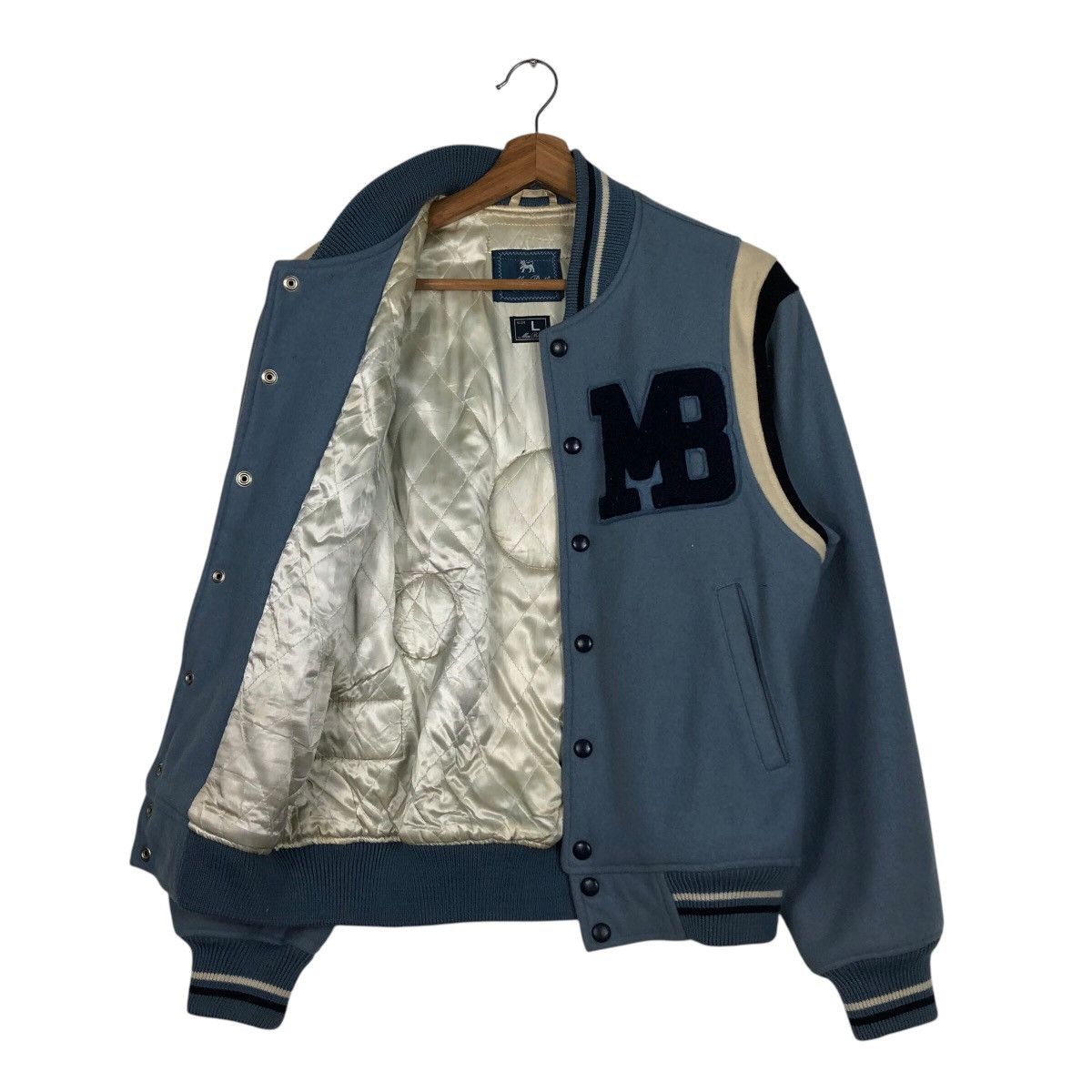 Japanese Brand 📌Vintage Wool Varsity Jacket Mac Beth Big Logo Full Patches Size US L / EU 52-54 / 3 - 12 Thumbnail