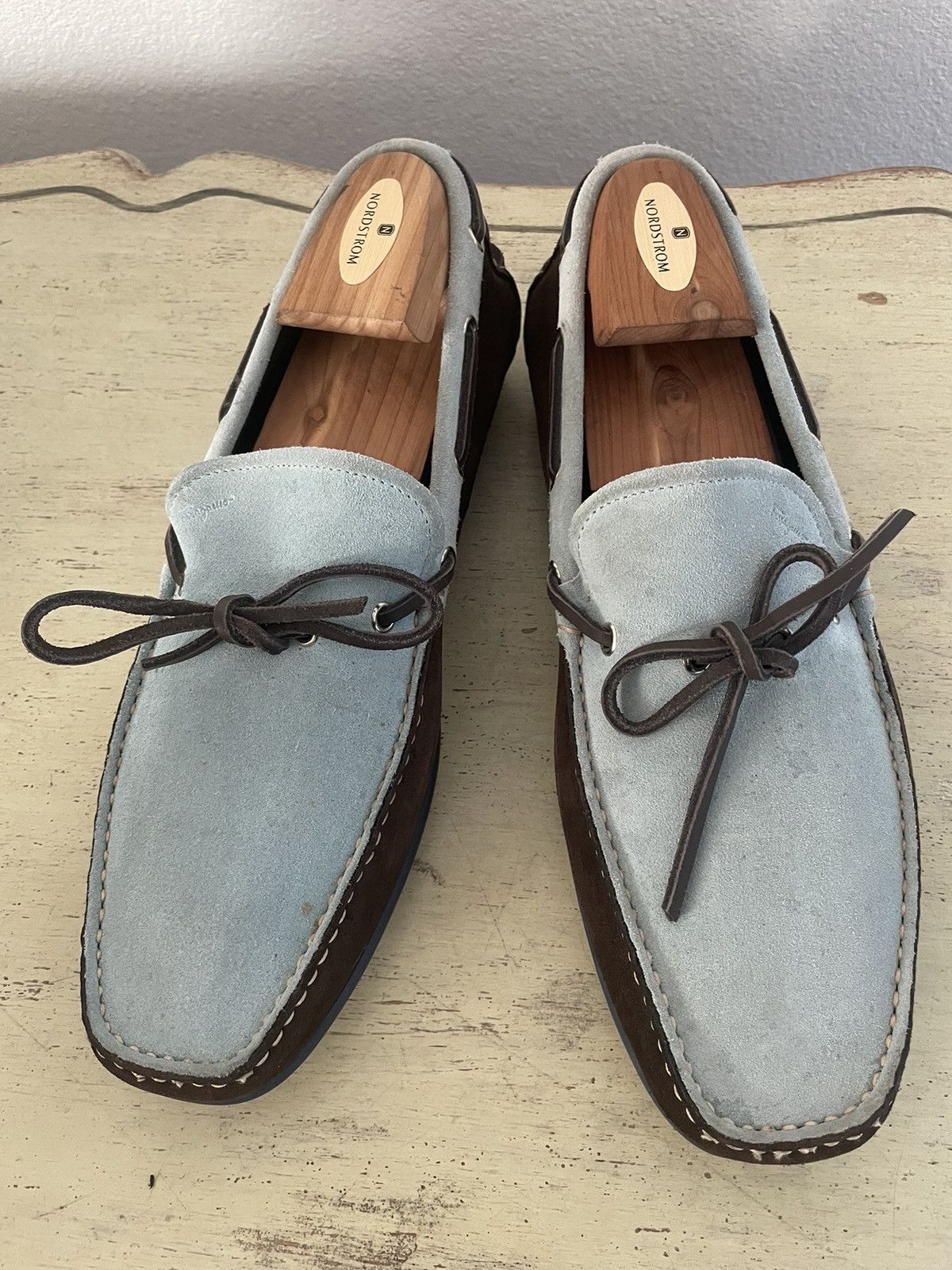 Salvatore Ferragamo Suede Colorblock Boat Shoe Size US 10 / EU 43 - 1 Thumbnail