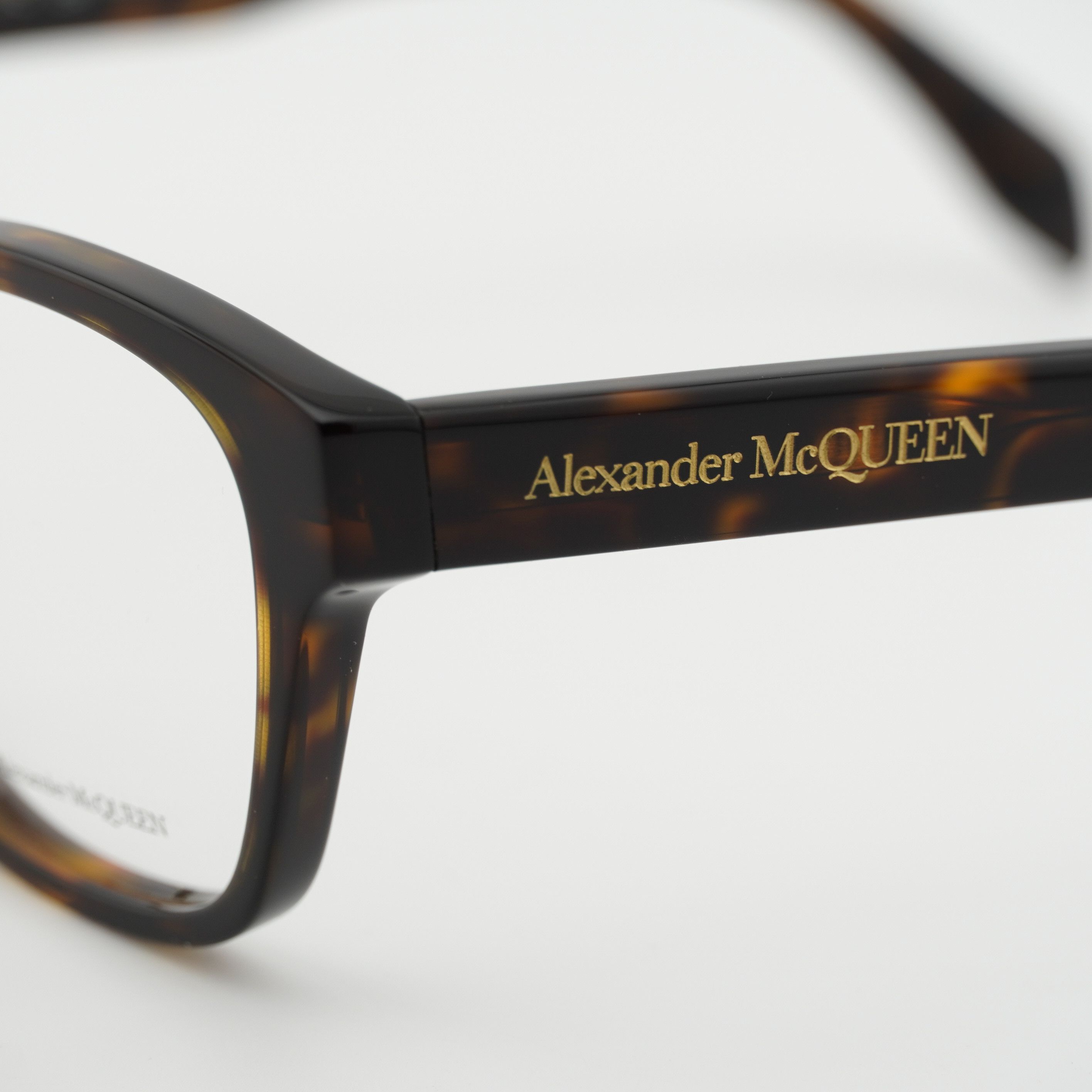 Alexander McQueen Alexander McQueen AM0306O 002 Eyeglasses Havana 52mm Square Size ONE SIZE - 2 Thumbnail
