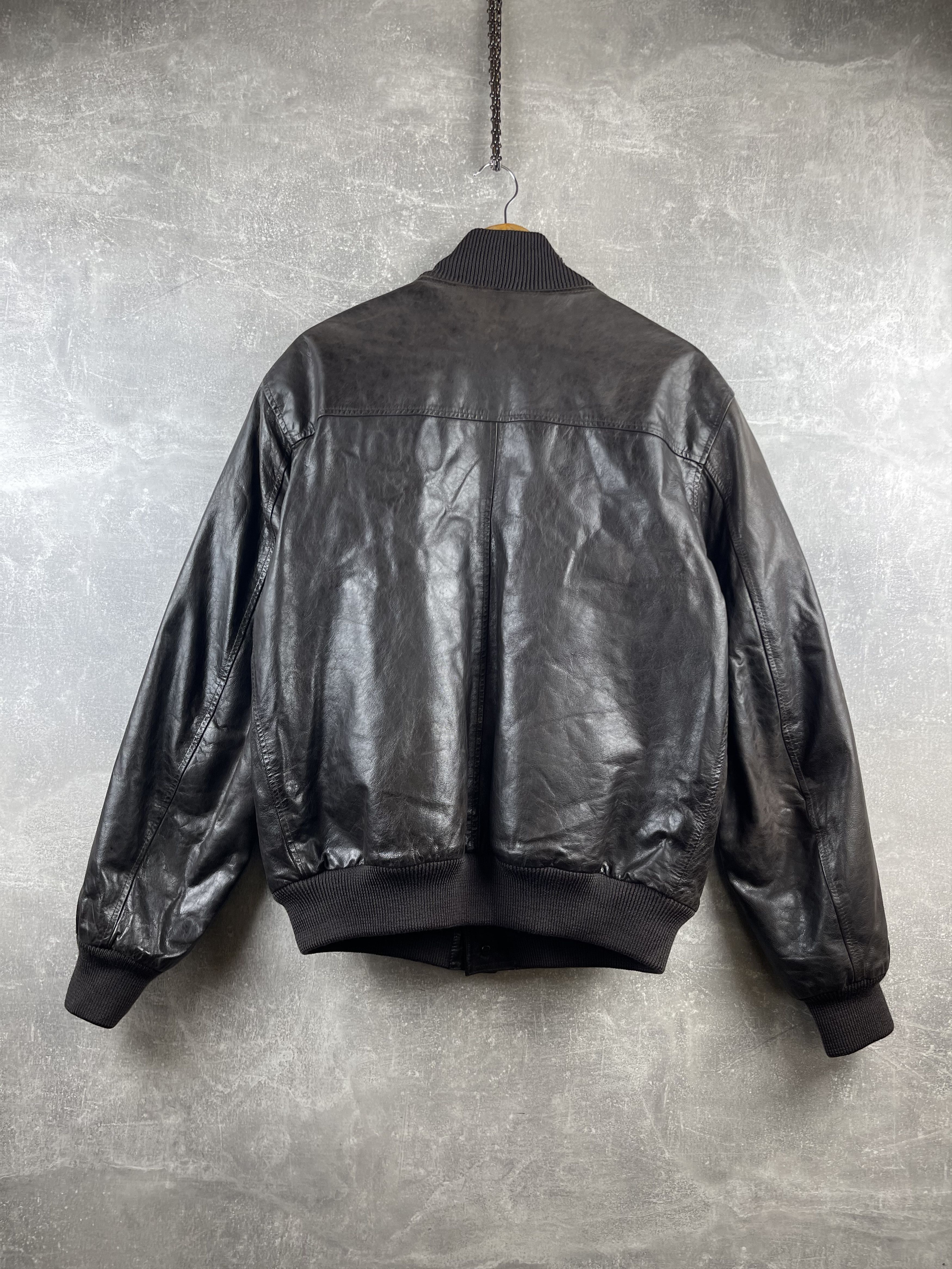 Isaia ISAIA Napoli vintage leather bomber jacket cashmere/viscosa Size US L / EU 52-54 / 3 - 6 Thumbnail