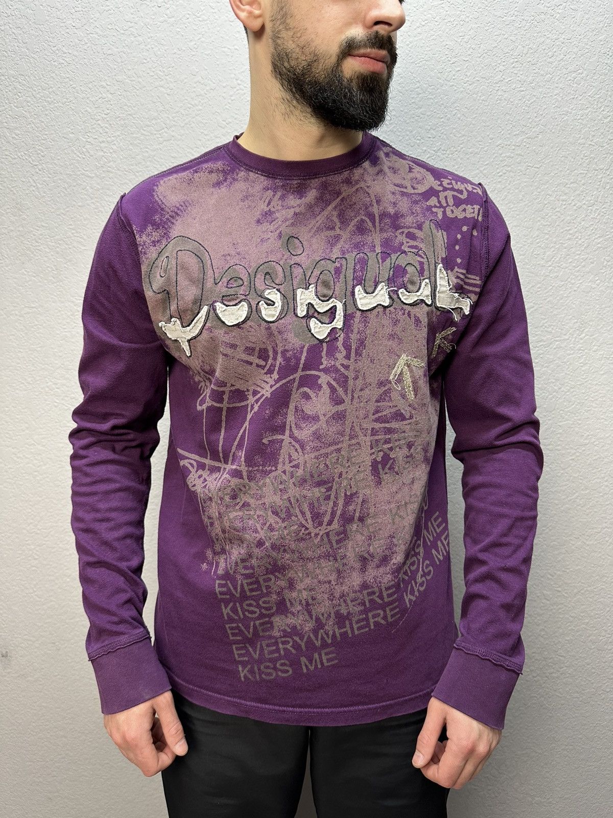 Desigual Vintage Desigual Avant Garde Y2K Long Sleeve Big Logo Size US M / EU 48-50 / 2 - 1 Thumbnail