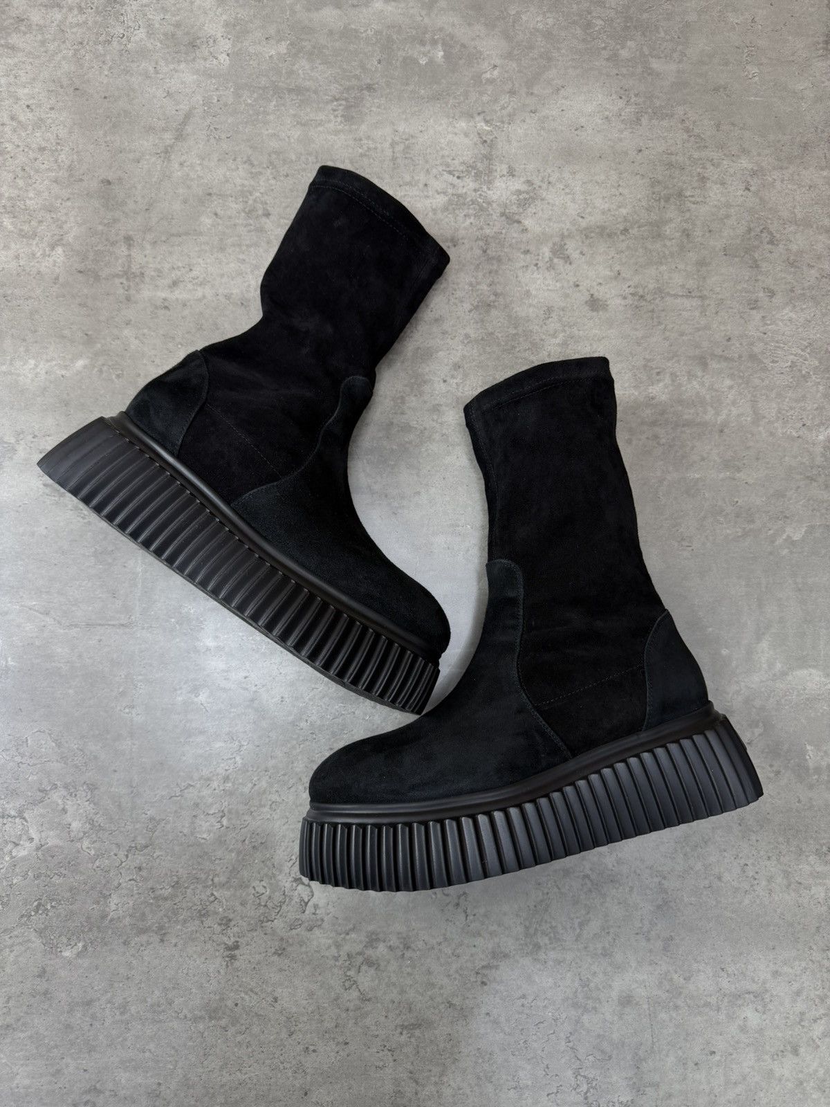AGL AGL Black Suede Platform Boots Chunky Sole EU 38.5 Size US 8.5 / IT 38.5 - 7 Thumbnail