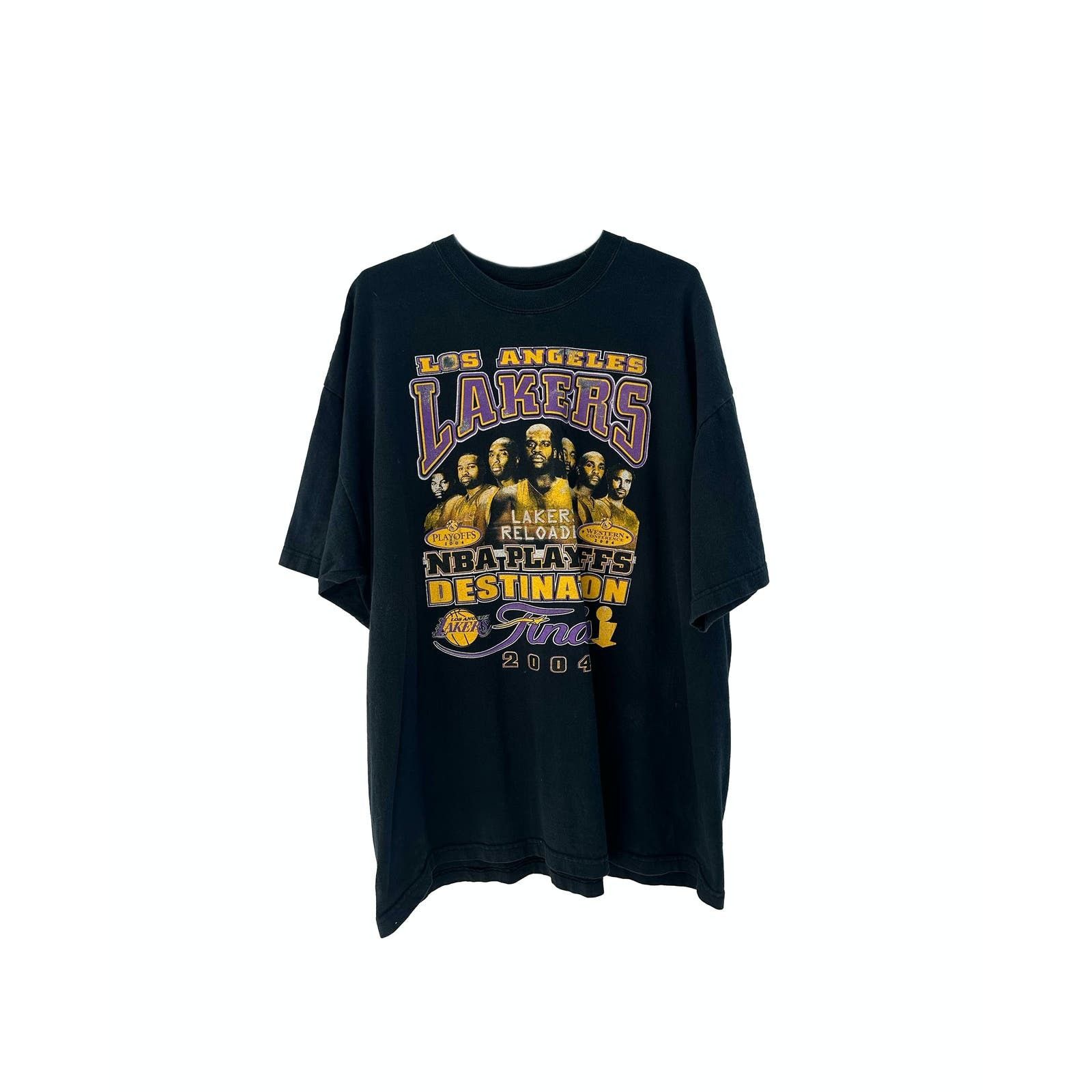 Vintage Vintage Lakers .4 Shirt 2004 Playoffs Shirt Shaq Kobe Ring Size US XL / EU 56 / 4 - 2 Thumbnail