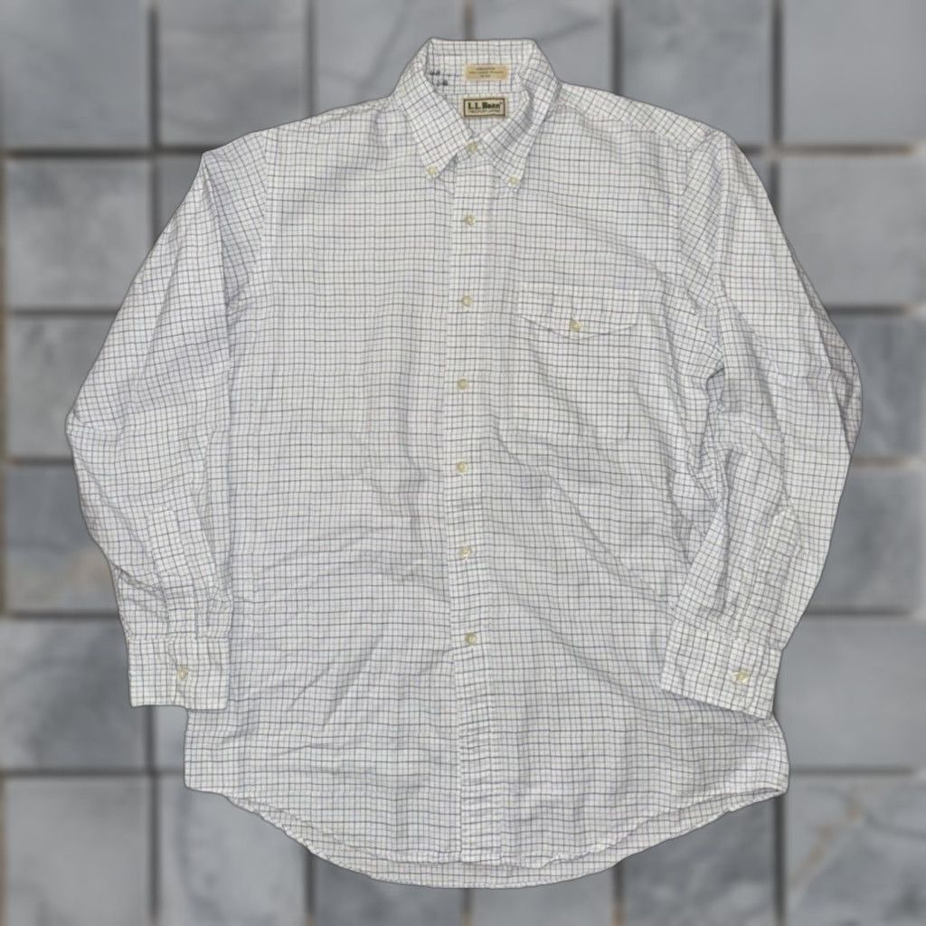 Vintage VINTAGE L.L. BEAN Button-Down Shirt Men’s XL Blue Grid Check USA Shirt Mens XL Blue Grid Check USA Size US XL / EU 56 / 4 - 1 Thumbnail