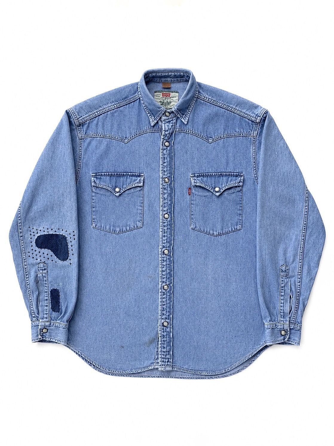 Levi's repaired sashiko patchwork levi’s 1990s western shirt Size US M / EU 48-50 / 2 - 1 Thumbnail