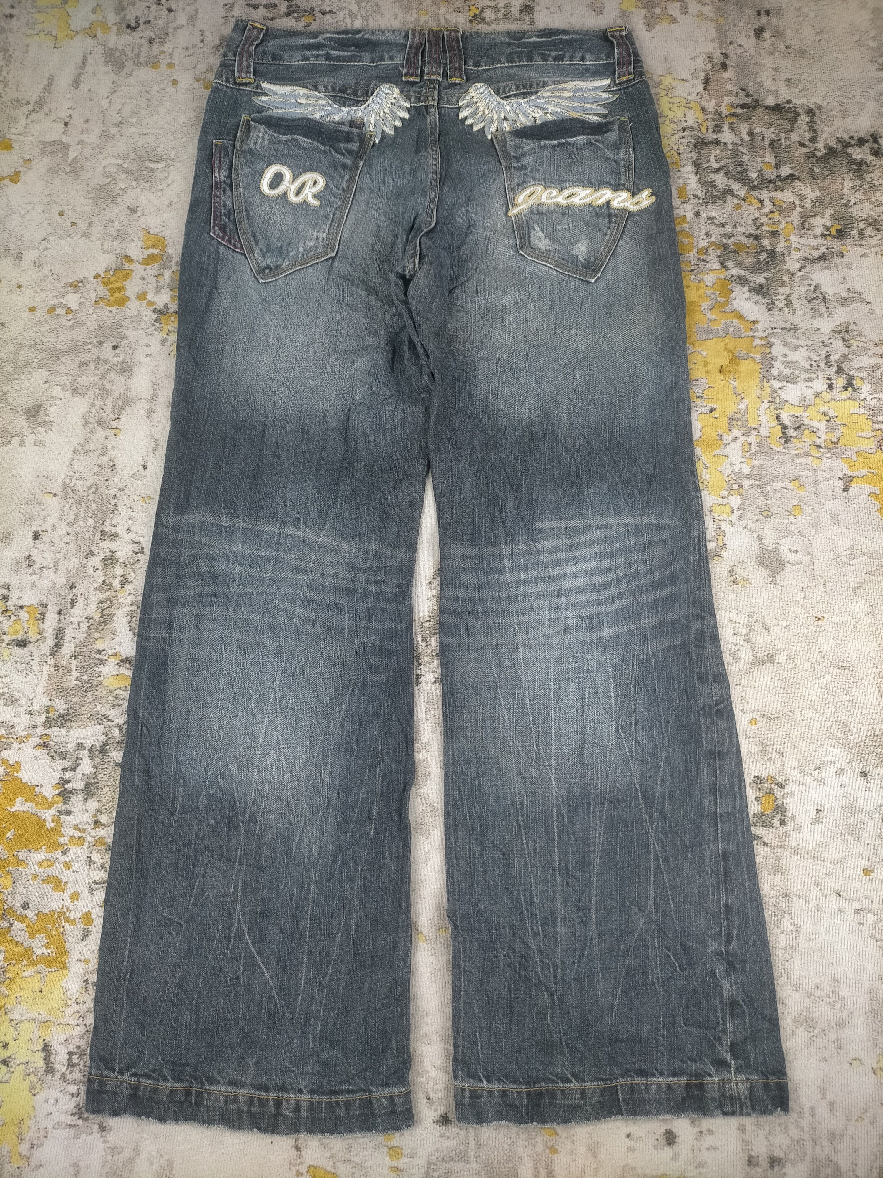 🔥 Super Baggy Flare Oririn Embroidery Mudwash Jeans