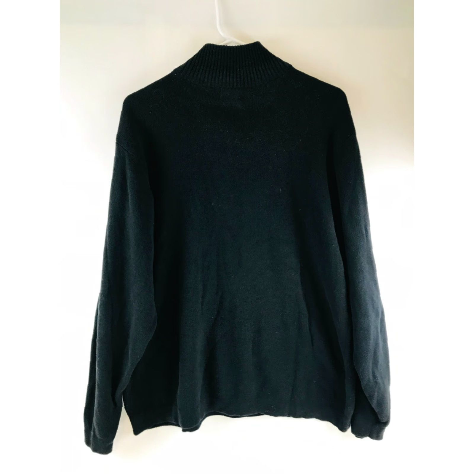 Arrow Arrow Sweater Men's Large Black 1/4 Front Zip Pullover Mock Neck Long Sleeve Size US L / EU 52-54 / 3 - 2 Thumbnail