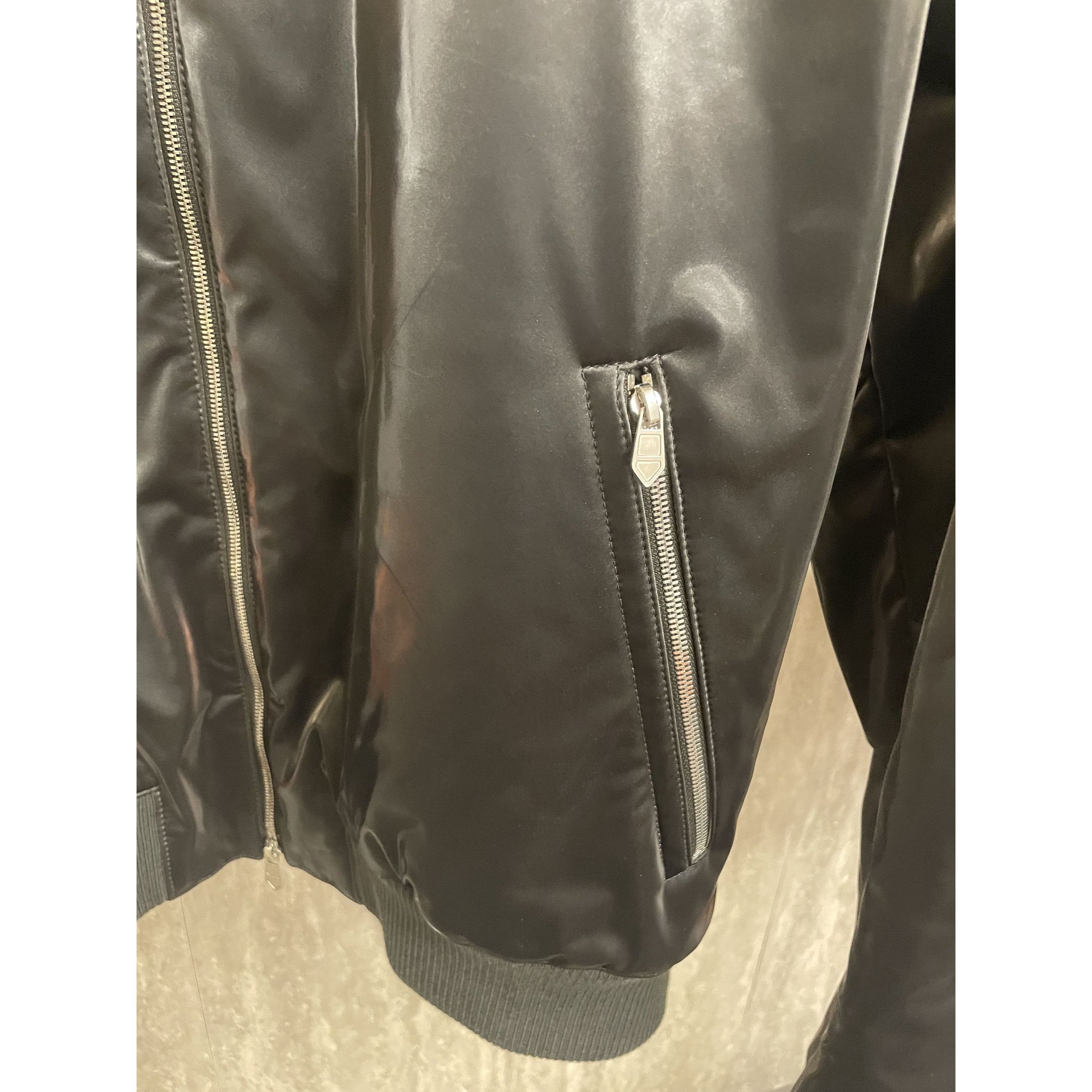 Hermes Hermes Mens Black Satin Bomber Jacket With Zippered Pockets Size US M / EU 48-50 / 2 - 9 Thumbnail