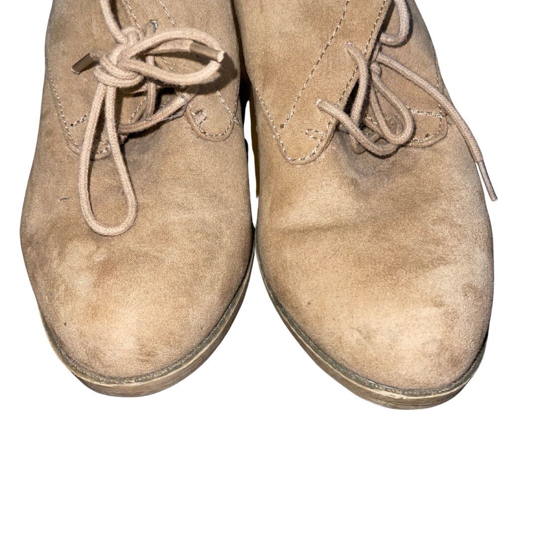 Other Rocket Dog Suede Ankle Boots Beige Lace up Chunky Heel Y2K Size US 9 / IT 39 - 3 Thumbnail