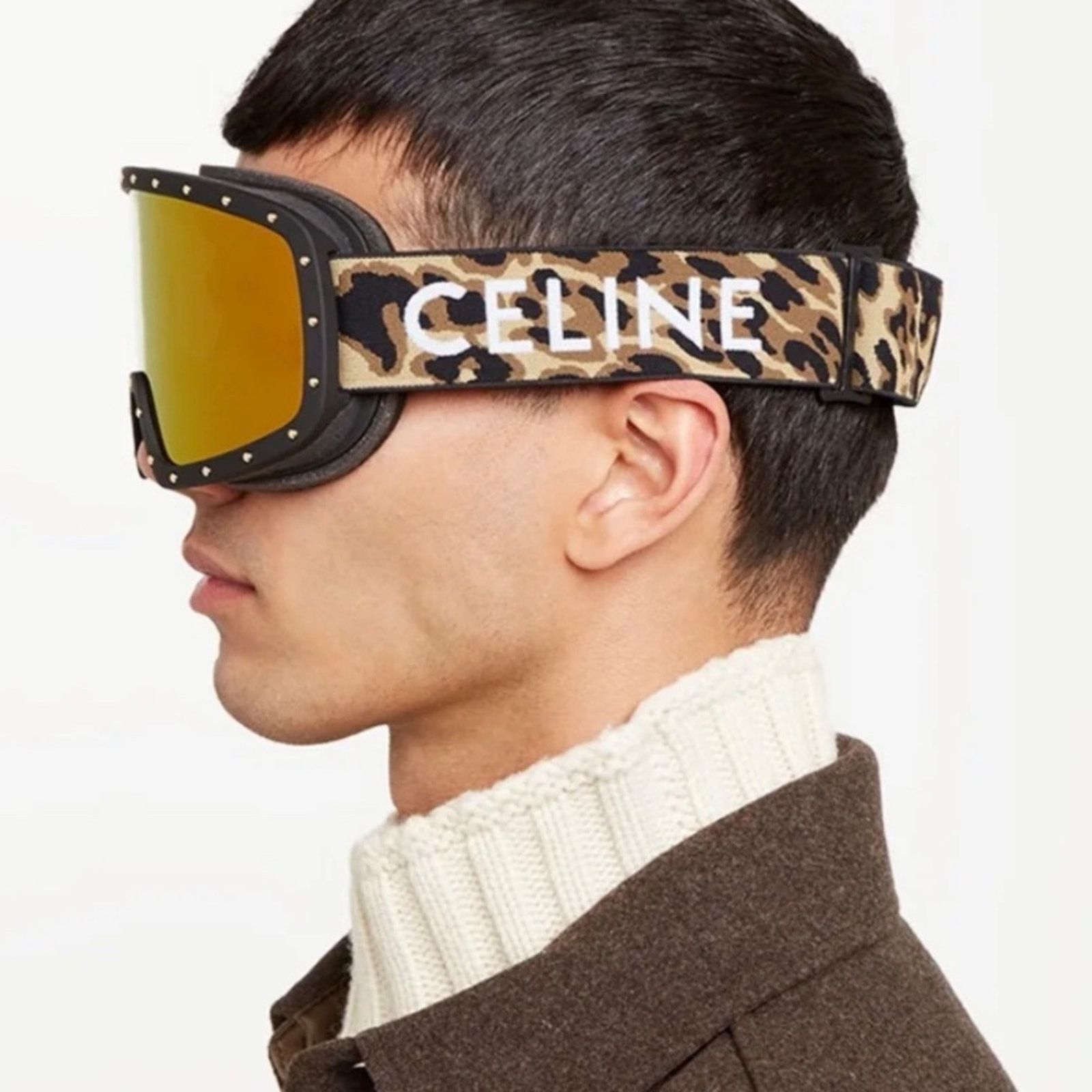 Celine New! Celine Ski Mask C40196U 99C, Gold Mirror, Authentic Size ONE SIZE - 10 Thumbnail