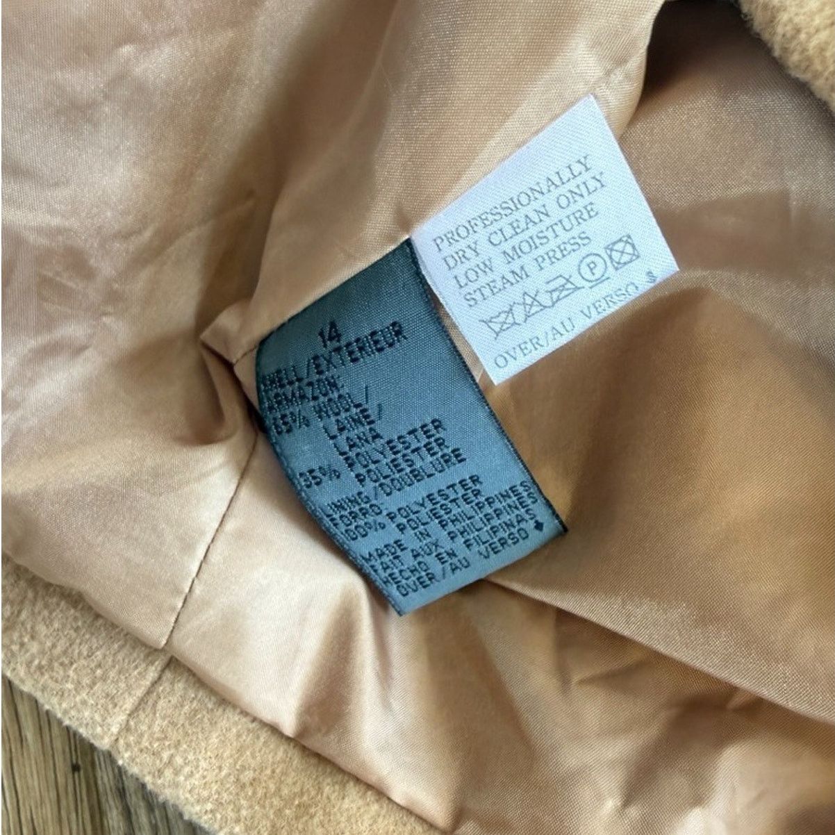 Liz Claiborne Vintage 80s Liz Claiborne Camel Wool Blend Blazer Size XL / US 12-14 / IT 48-50 - 4 Thumbnail