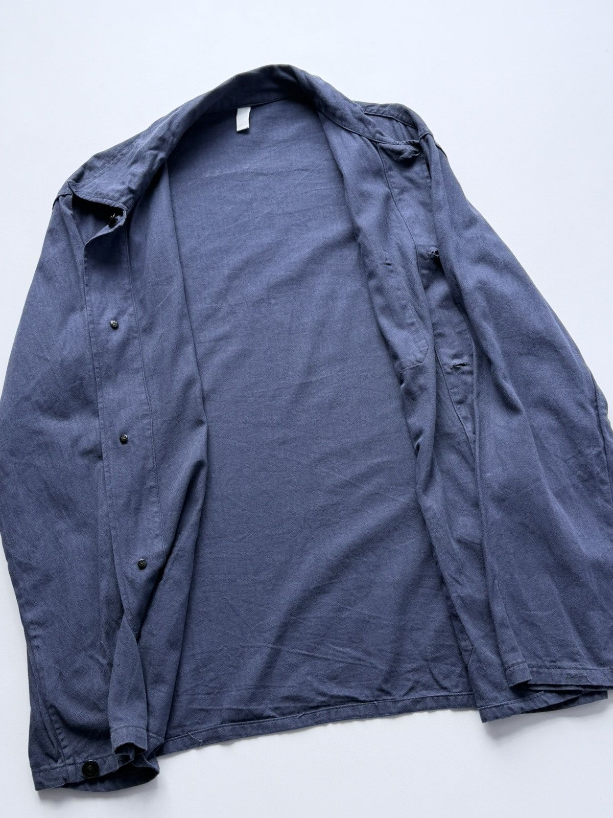 Le Laboureur Vintage 80s French Metal Buttons Workwear Chore Jacket Size US XL / EU 56 / 4 - 4 Thumbnail