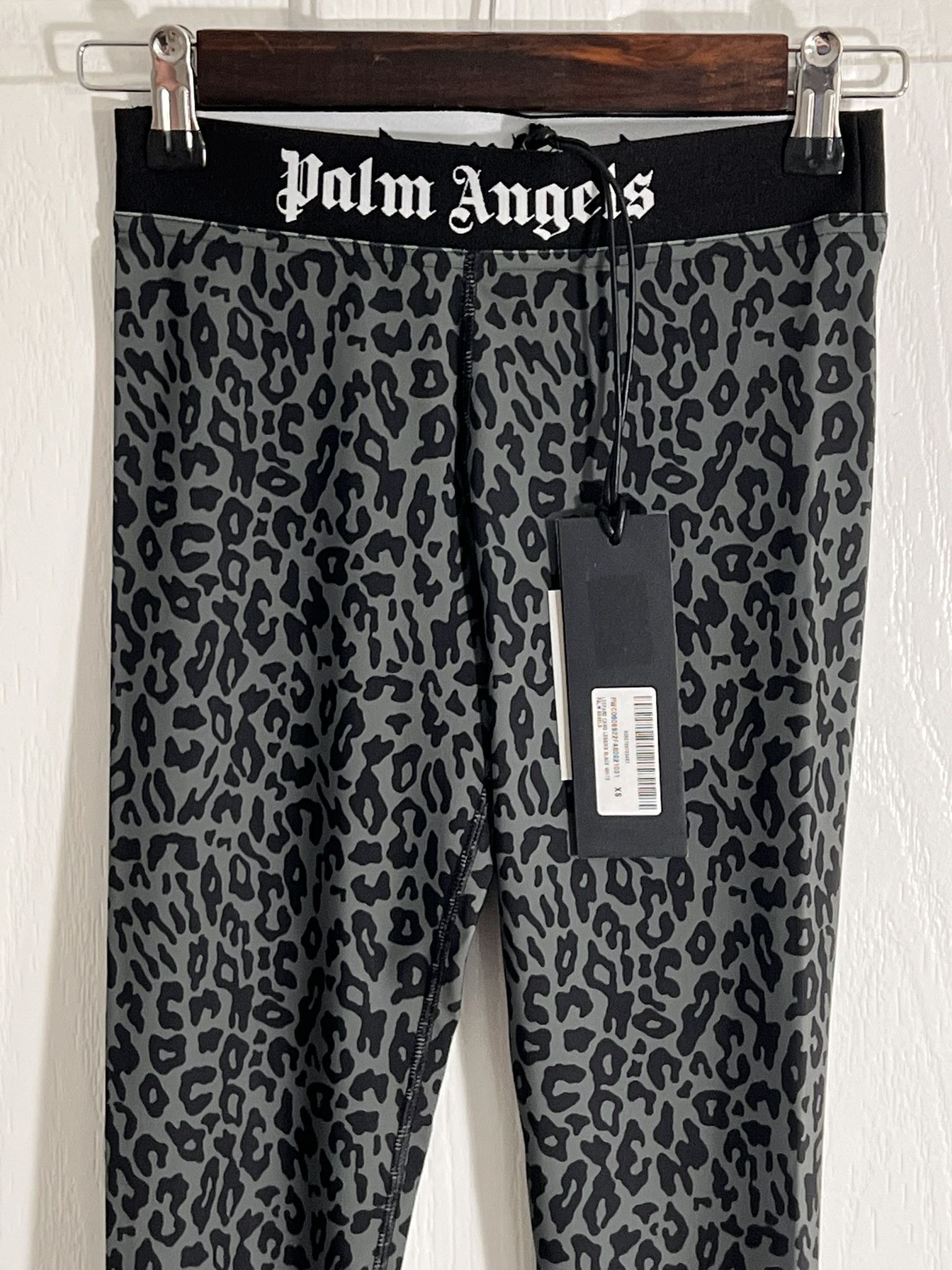 Palm Angels NEW PALM ANGELS Leopard Leggings Camo Stretchy Black XS Size 22" - 4 Thumbnail