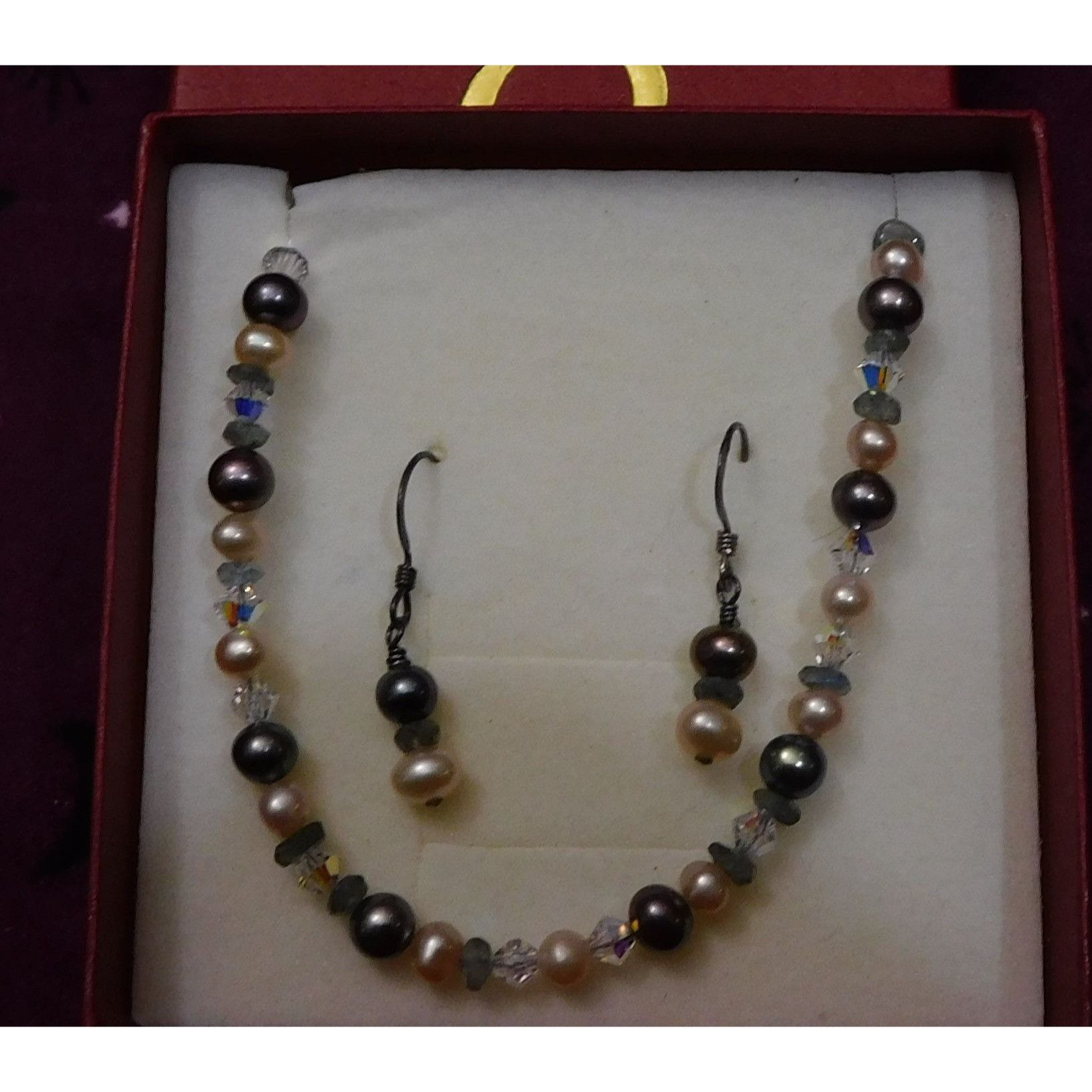 Other Sterling Pearl And Glass Jewelry Gift Set (Bracelet And Ear Size ONE SIZE - 2 Thumbnail