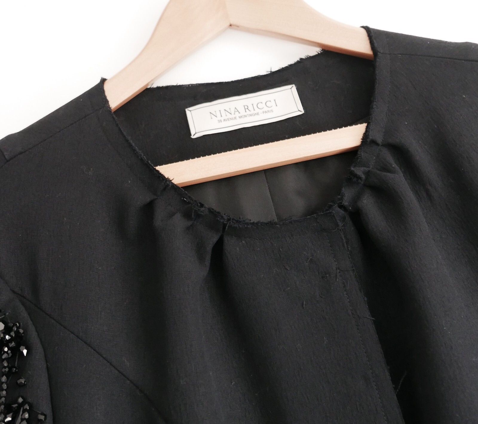 Nina Ricci Nina Ricci Fall 2012 Black Bead Embellished Hourglass Coat Size XS / US 0-2 / IT 36-38 - 6 Thumbnail