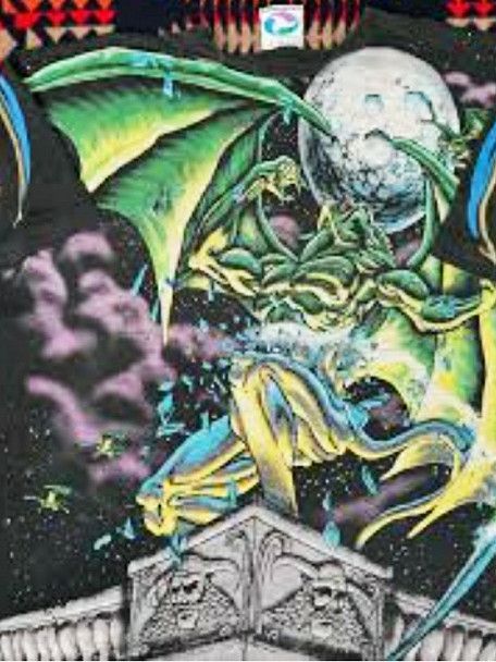 Vintage Vintage 90s Gargoyle Liquid Blue AOP reference t shirt Size US S / EU 44-46 / 1 - 4 Thumbnail