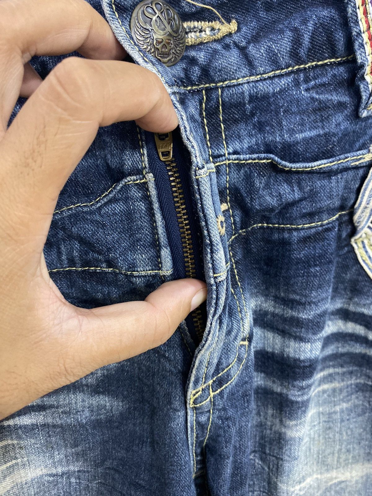20471120 Y2K Sorridere double waist ripped Denim Size US 36 / EU 52 - 4 Thumbnail