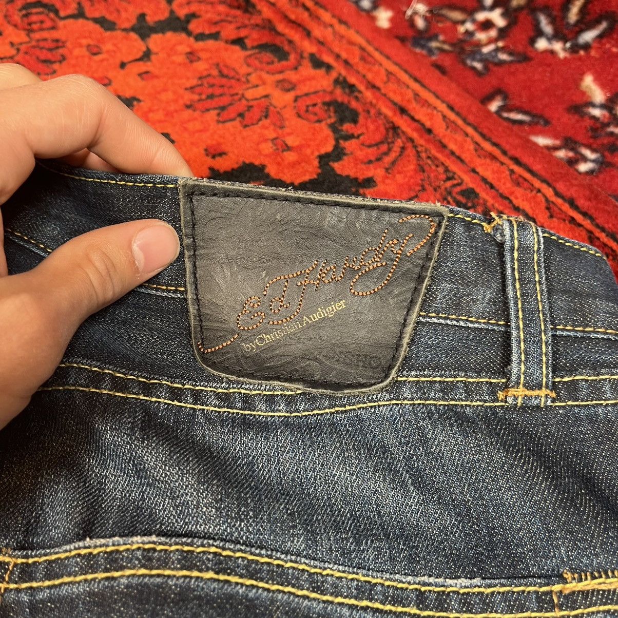 Ed Hardy Ed Hardy Jeans Big White Script Back Logo Dark Blue Wash Y2K Size US 36 / EU 52 - 6 Thumbnail