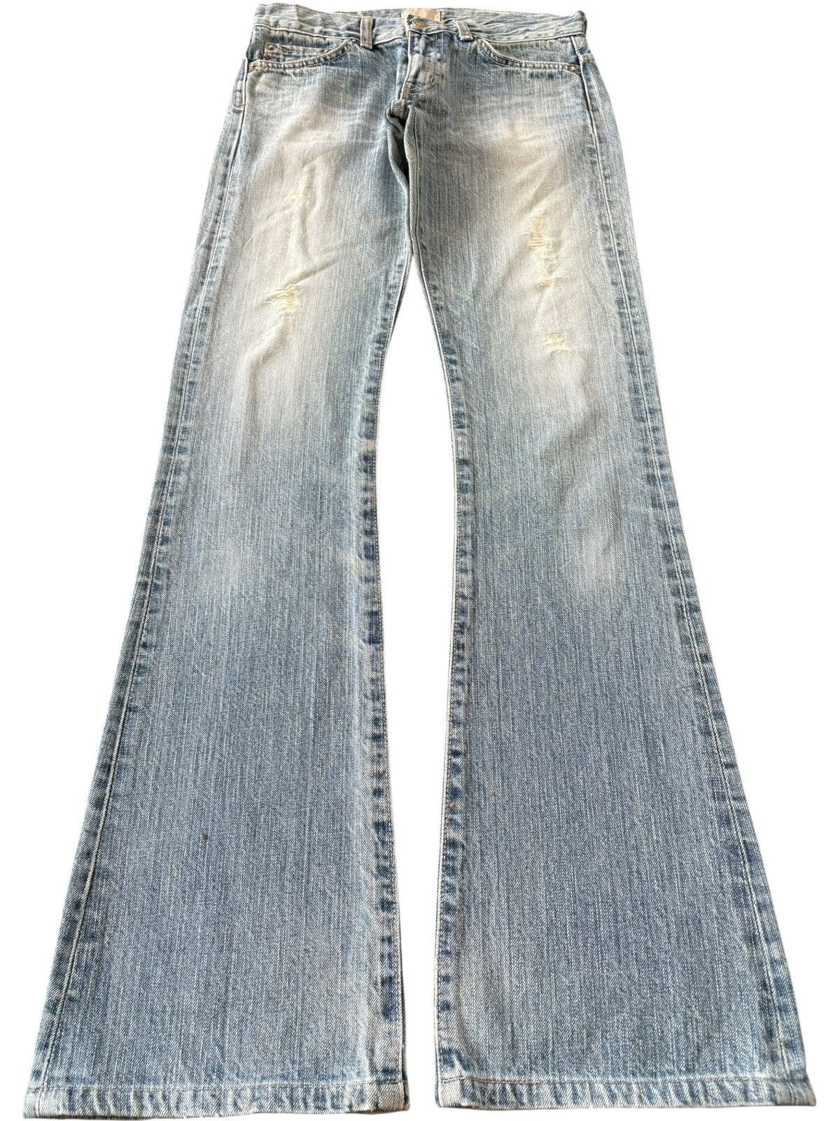Edwin Vintage Japanese Edwin 503 Light Wash Distress Flare Jeans Size 27" / US 4 / IT 40 - 1 Thumbnail
