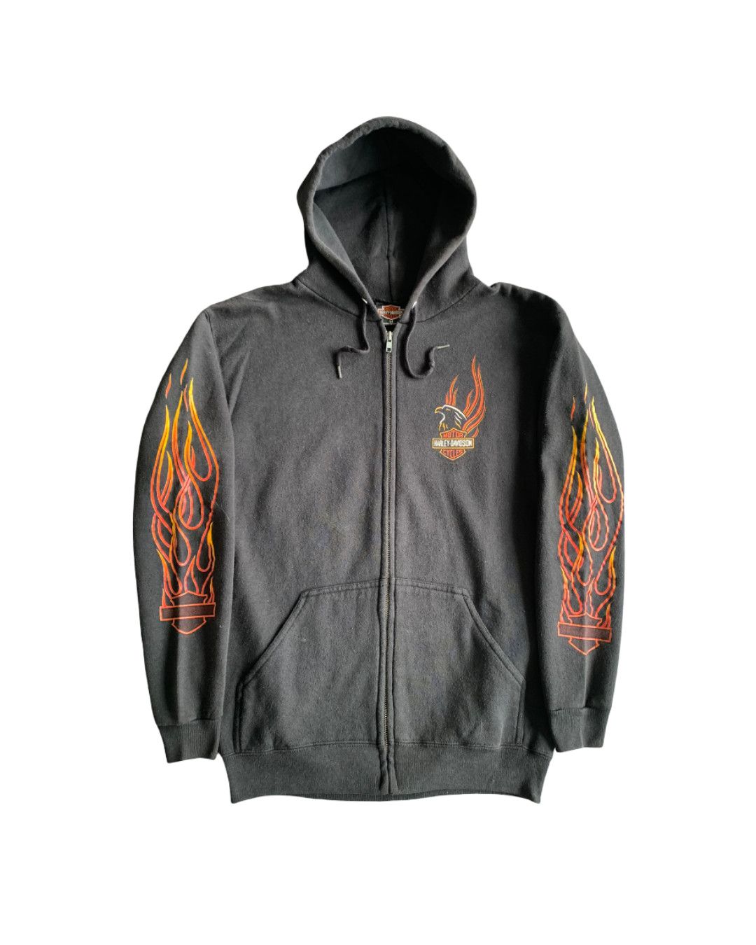 Harley Davidson 💎SOLD💎 Vintage 90’s Harley Davidson Flame Zip Hoodie Size US M / EU 48-50 / 2 - 1 Thumbnail