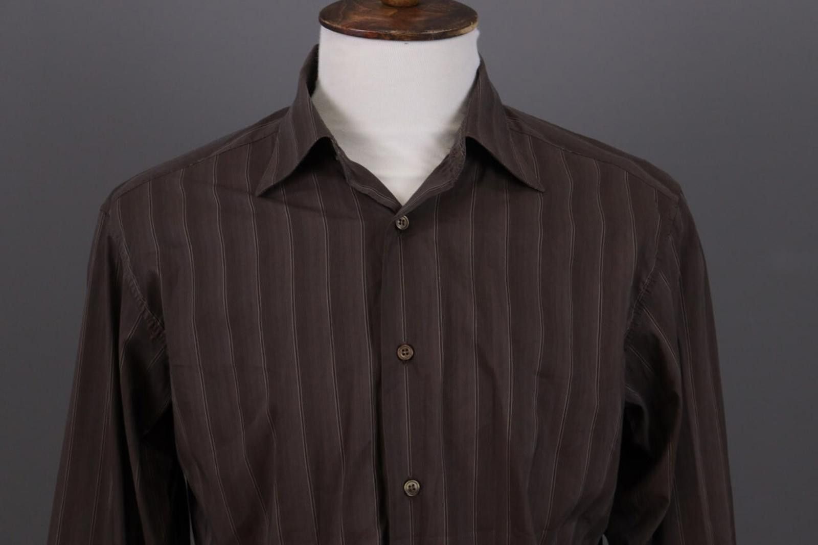 Ermenegildo Zegna Zegna Brown City Button Down Shirt Size 42 / 16 1/2 Size US M / EU 48-50 / 2 - 3 Thumbnail