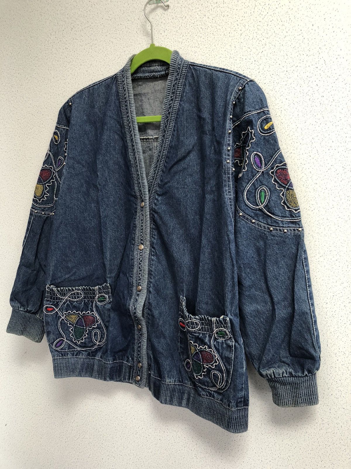 Vintage Unbranded Nice Designed Denim Jacket Size US L / EU 52-54 / 3 - 2 Thumbnail