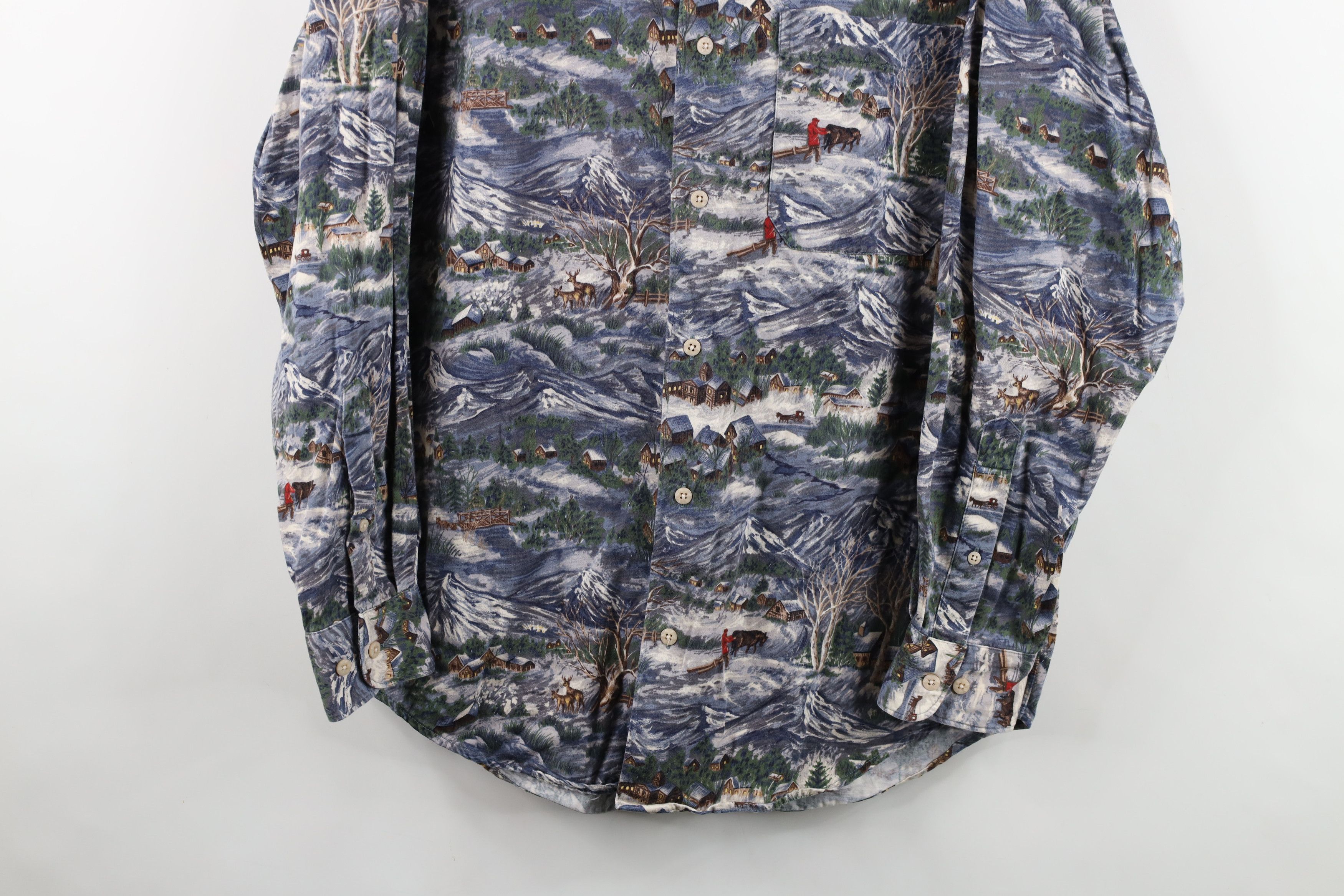 Banana Republic Vintage 90s Banana Republic Christmas Town All Over Shirt Size US M / EU 48-50 / 2 - 3 Thumbnail