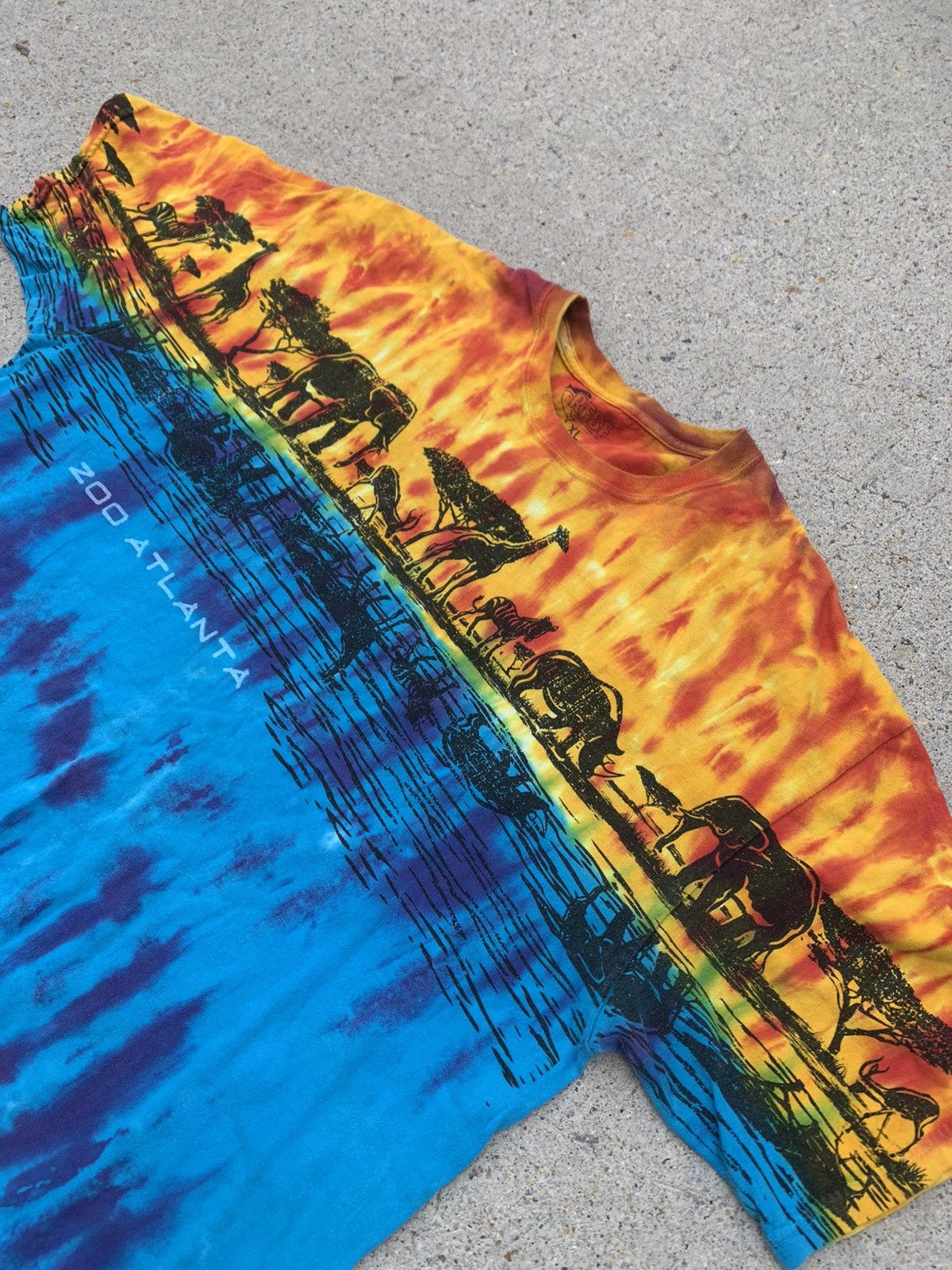 Vintage Vintage Zoo Atlanta Tie-Dye T Shirt Size US XL / EU 56 / 4 - 2 Thumbnail