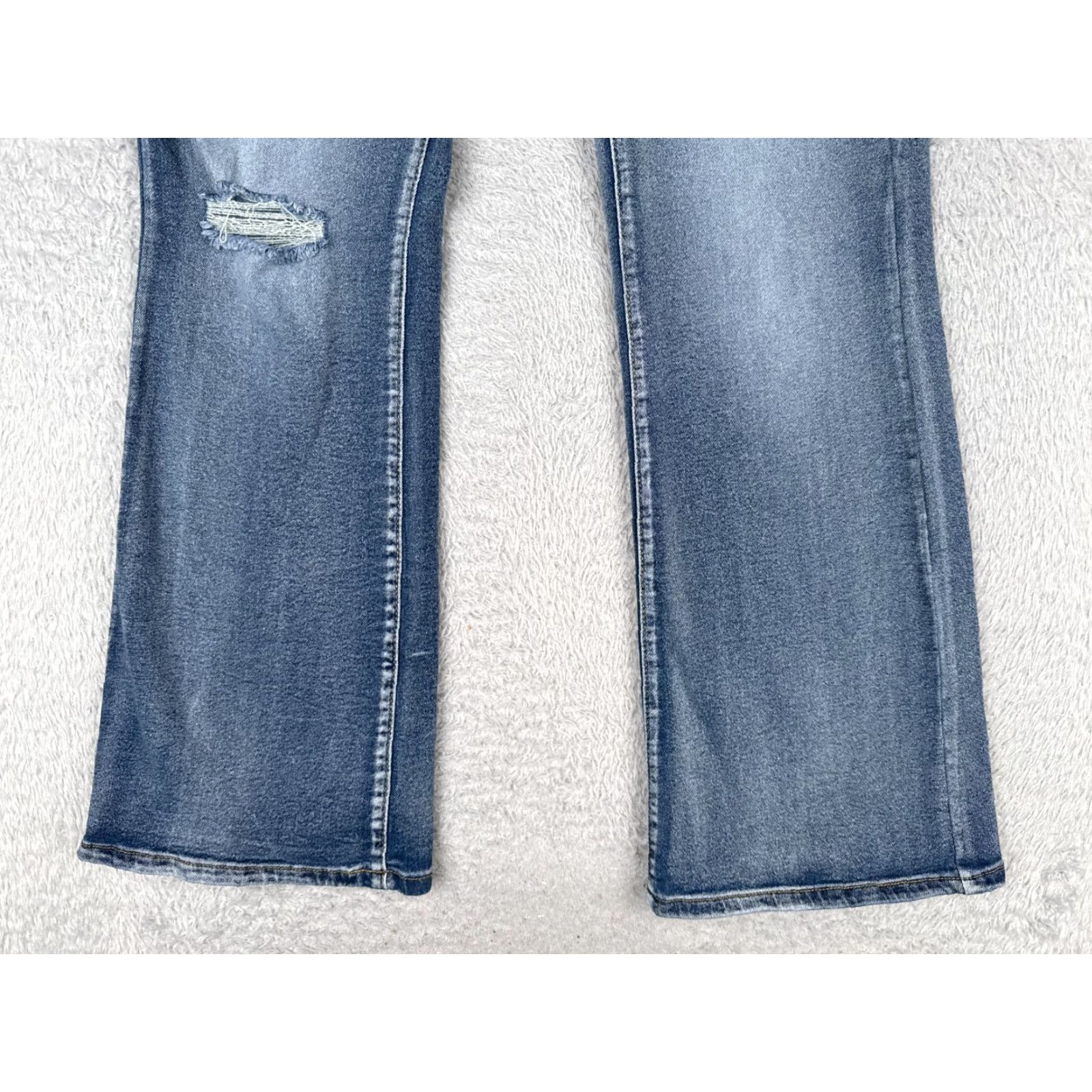 Chaps Chaps Jeans Women 27 Blue Denim Bootcut Distressed High Rise 27x29 Cotton Blend Size 27" / US 4 / IT 40 - 2 Thumbnail