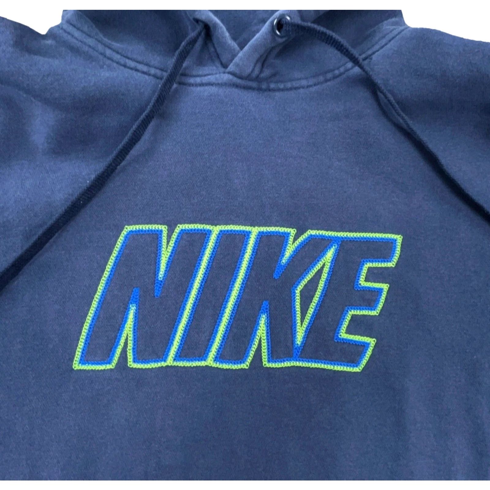 Nike Nike Hoodie Men M Blue Sweatshirt Graphic Print Logo Pullover Jacket Cotton Blend Fleece Hooded All Seasons Regular Moisture Wicking Pockets Size US M / EU 48-50 / 2 - 2 Thumbnail