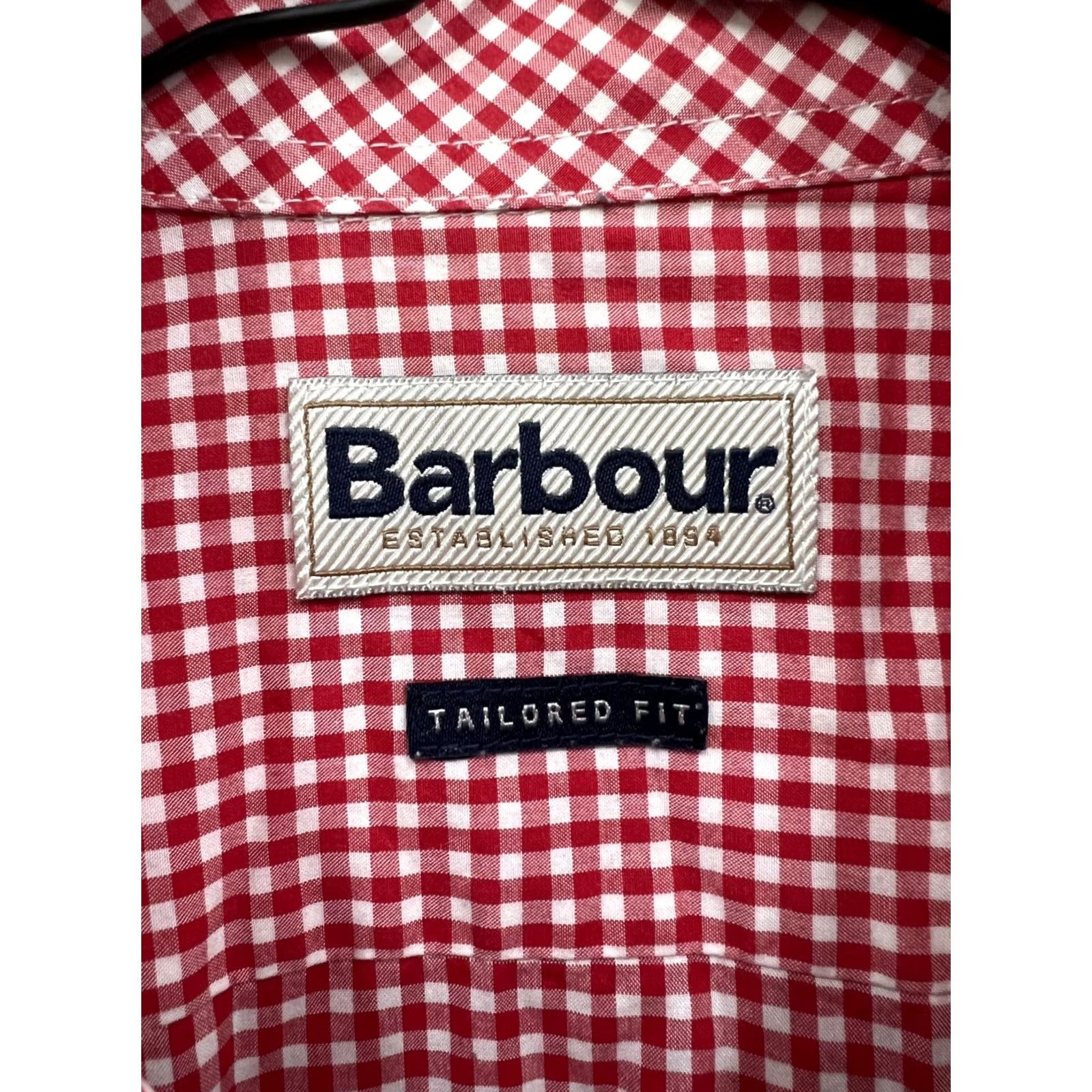 Barbour Barbour Button-Up Shirt Gingham Red Mens UK M US S Tailored Long Sleeve Collared Check-Pattern Regular Size Size US S / EU 44-46 / 1 - 4 Thumbnail