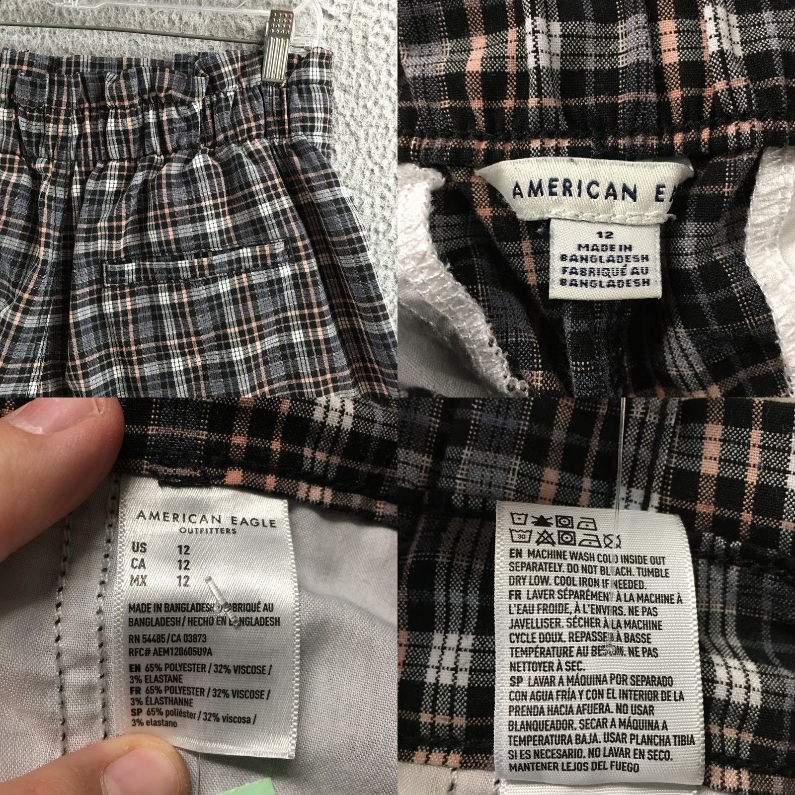 American Eagle Outfitters American Eagle Outfitters Mom Shorts Womens 2 Blue High Rise Button Front Plaid Size 26" / US 2 / IT 38 - 9 Thumbnail